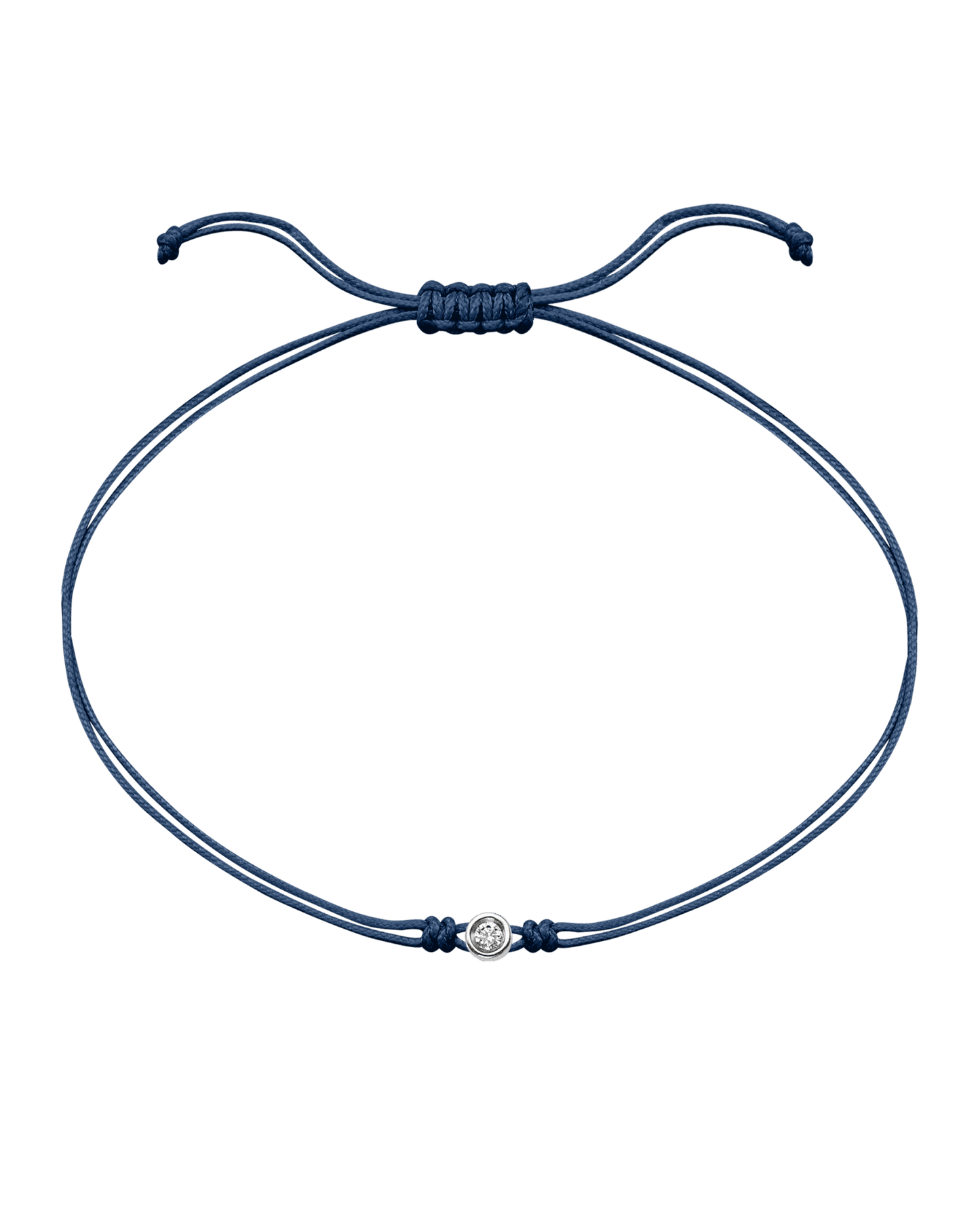 Le String of Love - Or Blanc 14 carats Bracelets magal-dev Bleu Indigo Small: 0.03 carats 