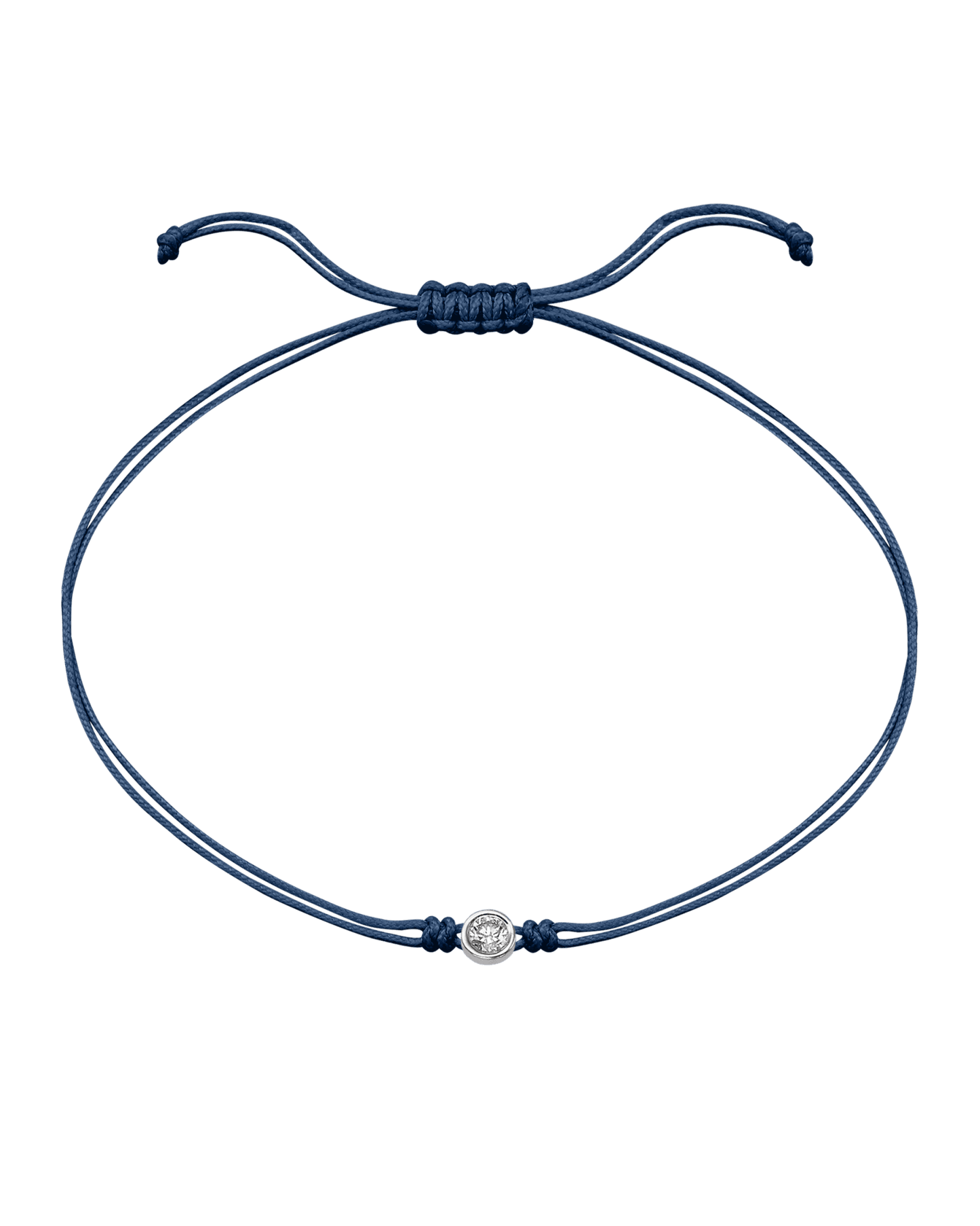 Le String of Love - Or Blanc 14 carats Bracelets magal-dev Bleu Indigo Large: 0.10 carats 