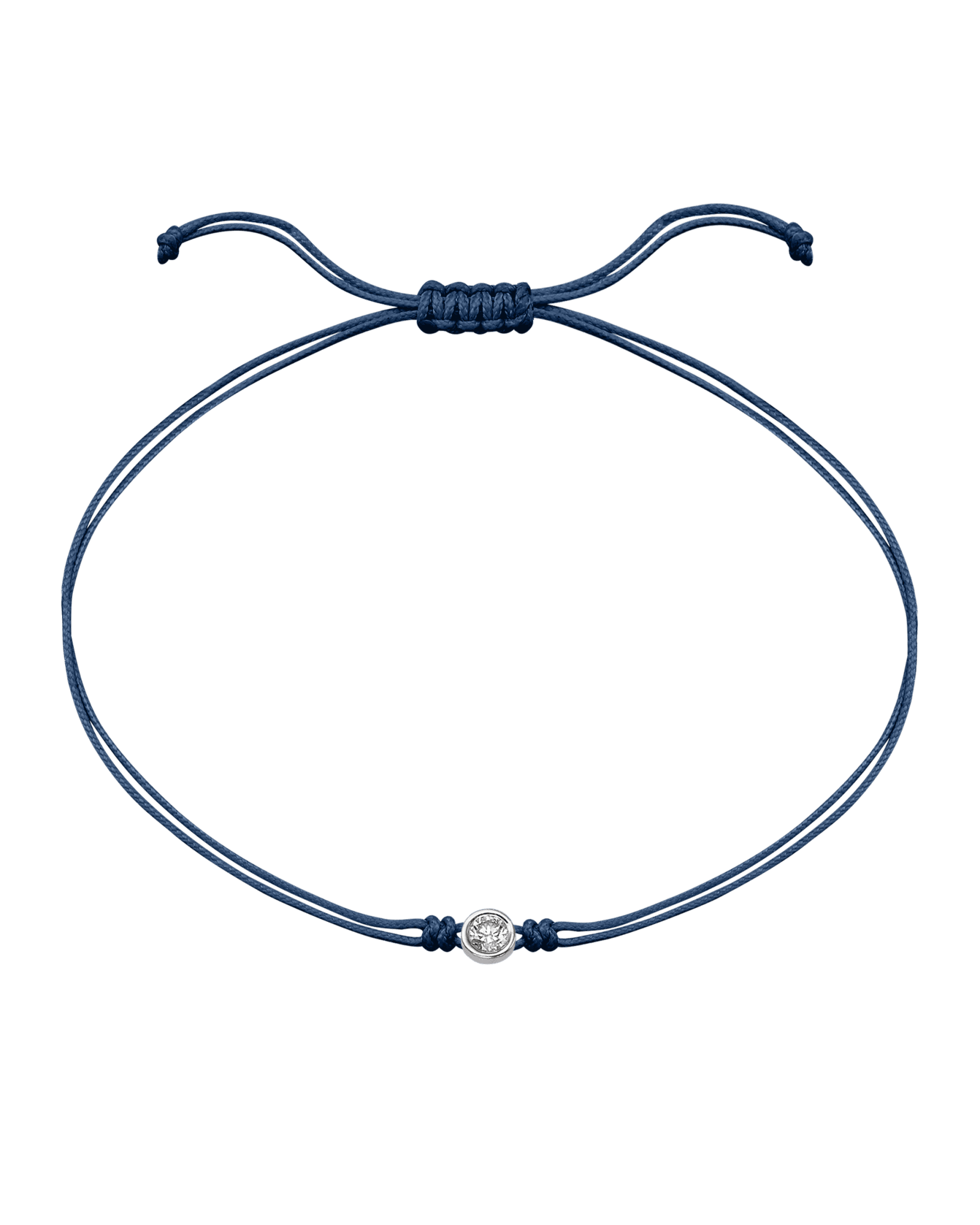 Le String of Love - Or Blanc 14 carats Bracelets magal-dev Bleu Indigo Large: 0.10 carats 