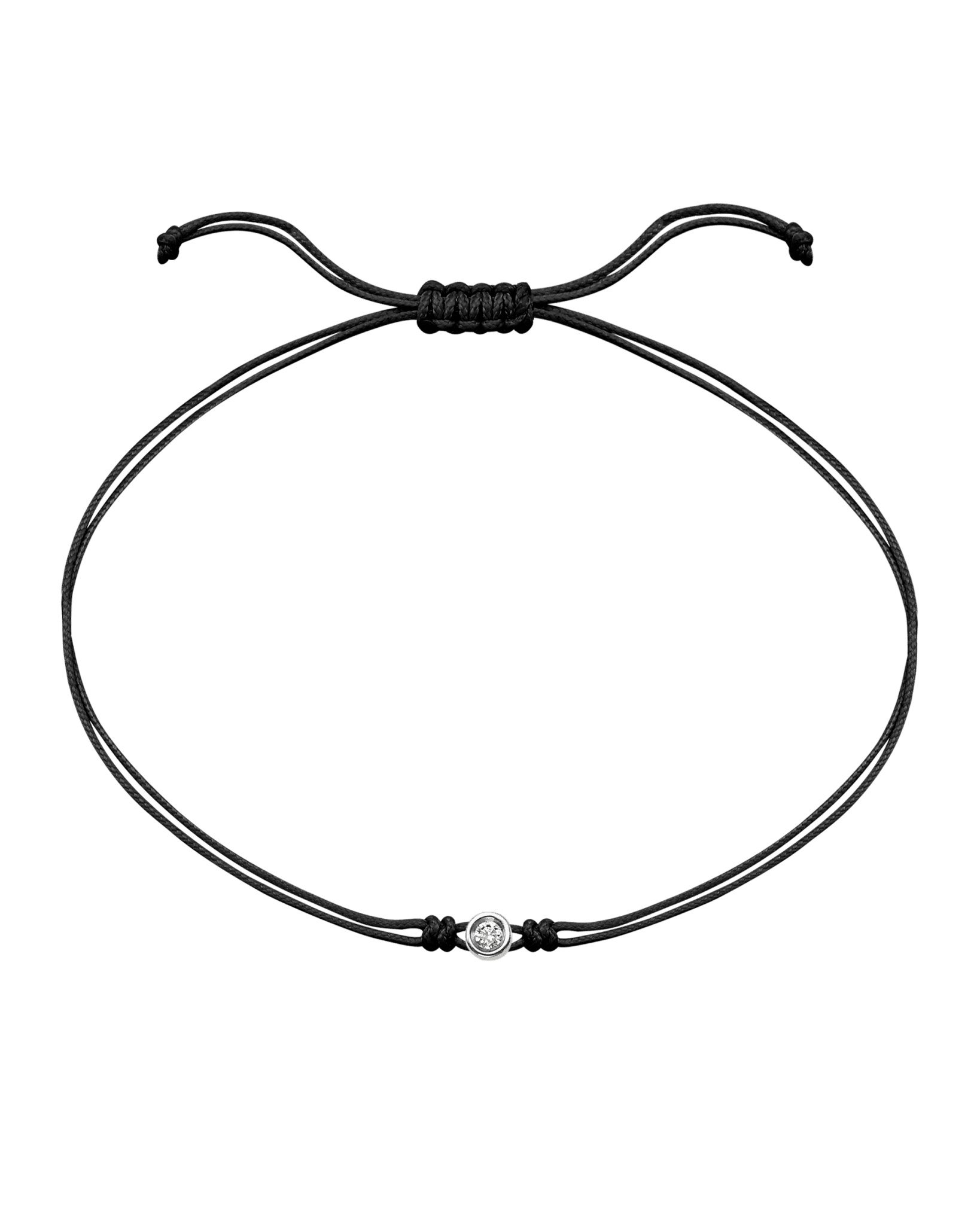 Le String of Love - Or Blanc 14 carats Bracelets magal-dev Noir Small: 0.03 carats 