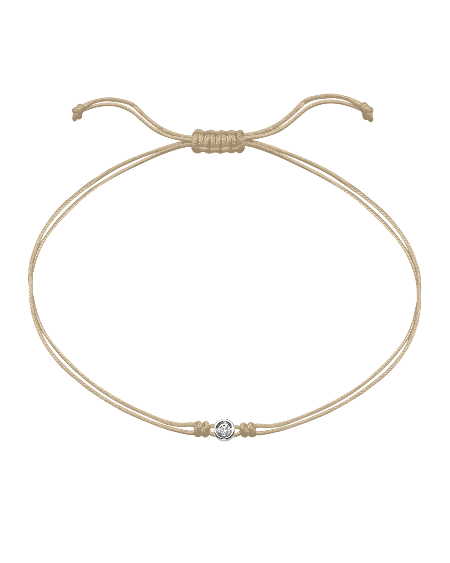 Le String of Love - Or Blanc 14 carats Bracelets magal-dev Beige Small: 0.03 carats 