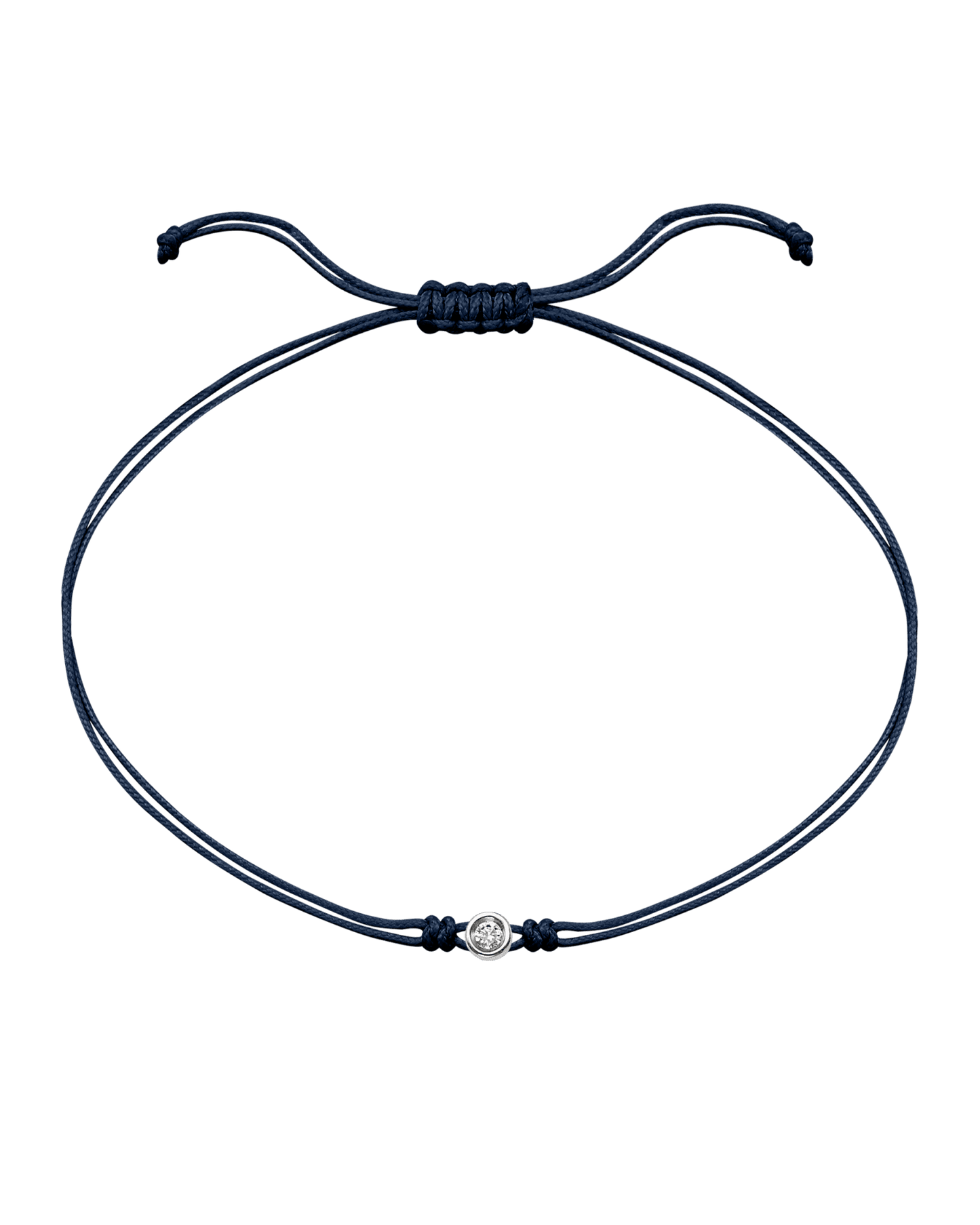 Le String of Love - Or Blanc 14 carats Bracelets magal-dev Bleu Marine Small: 0.03 carats 