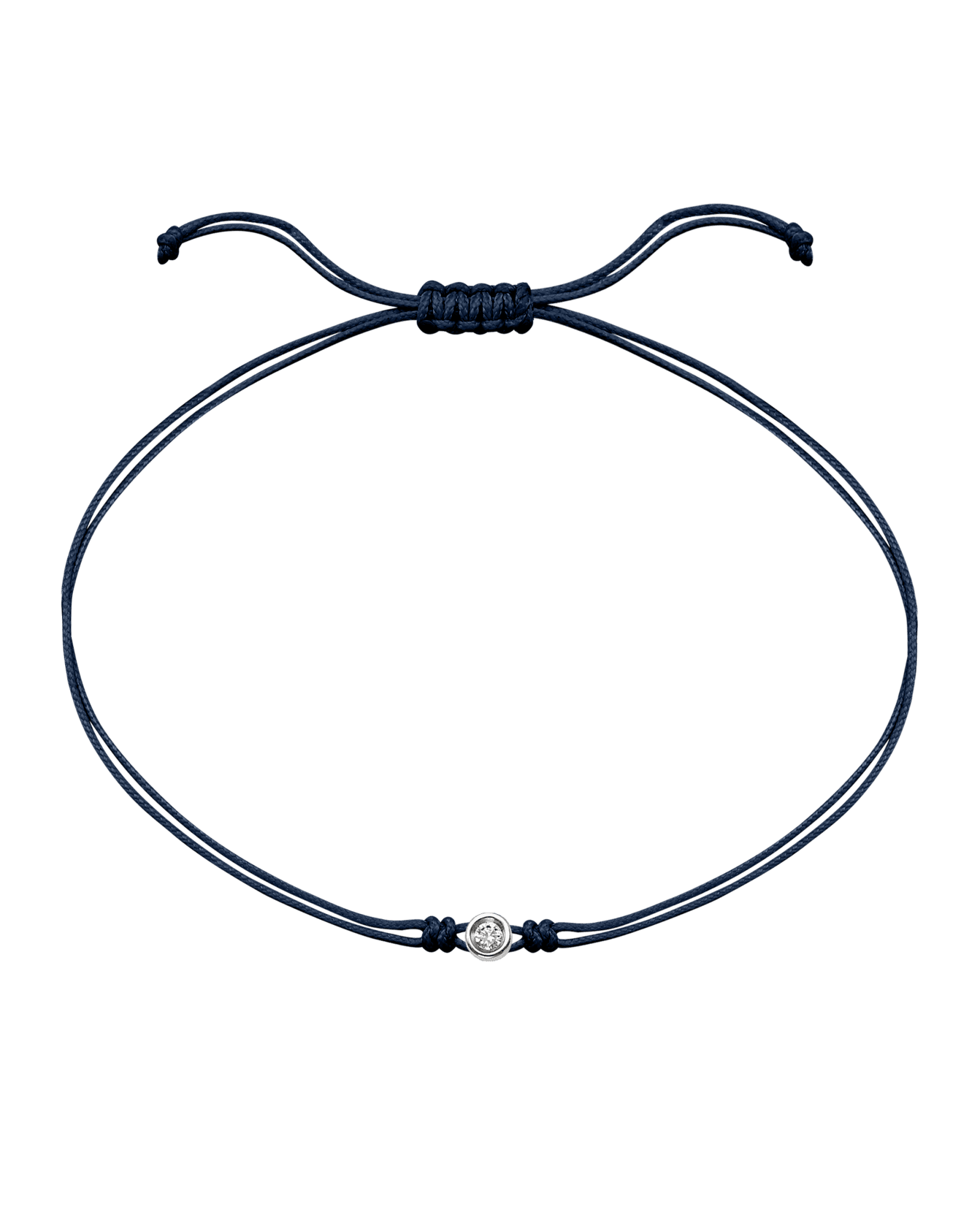 Le String of Love - Or Blanc 14 carats Bracelets magal-dev Bleu Marine Small: 0.03 carats 