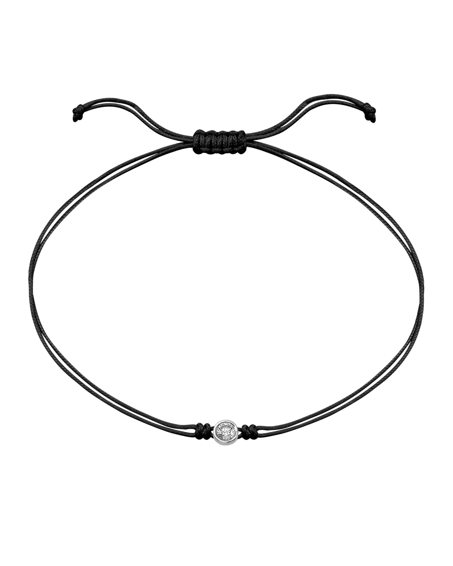 Le String of Love - Or Blanc 14 carats Bracelets magal-dev Noir Large: 0.10 carats 