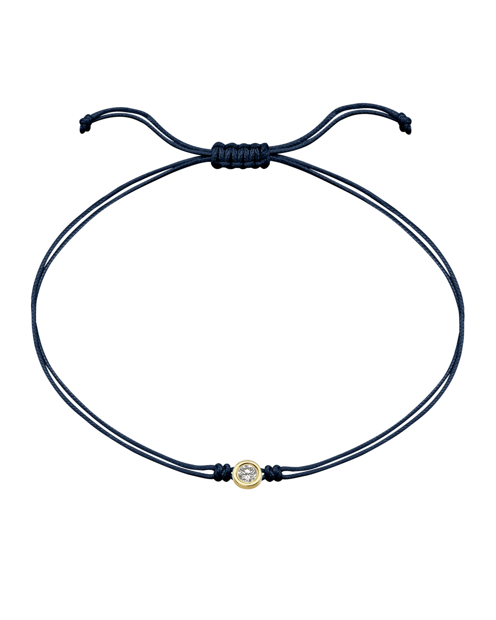 Le String of Love - Or Jaune 14 carats Bracelets magal-dev Bleu Marine Large: 0.10 carats 