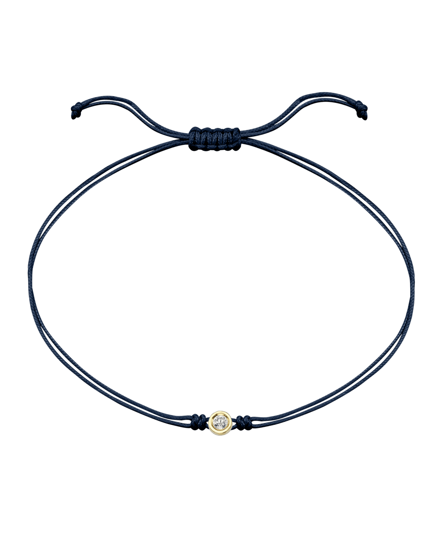 Le String of Love - Or Jaune 14 carats Bracelets magal-dev Bleu Marine Medium: 0.05 carats 