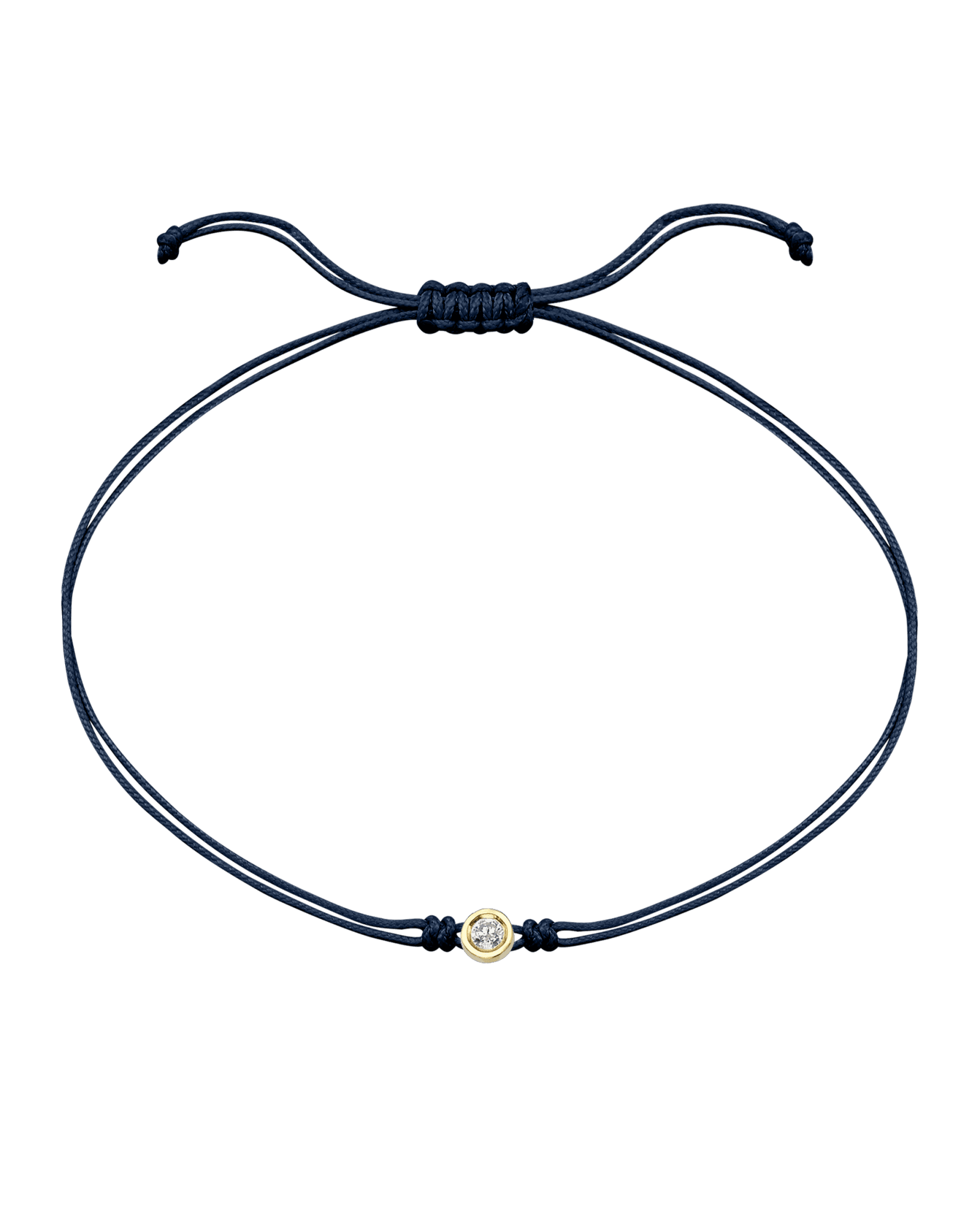 Le String of Love - Or Jaune 14 carats Bracelets magal-dev Bleu Marine Medium: 0.05 carats 