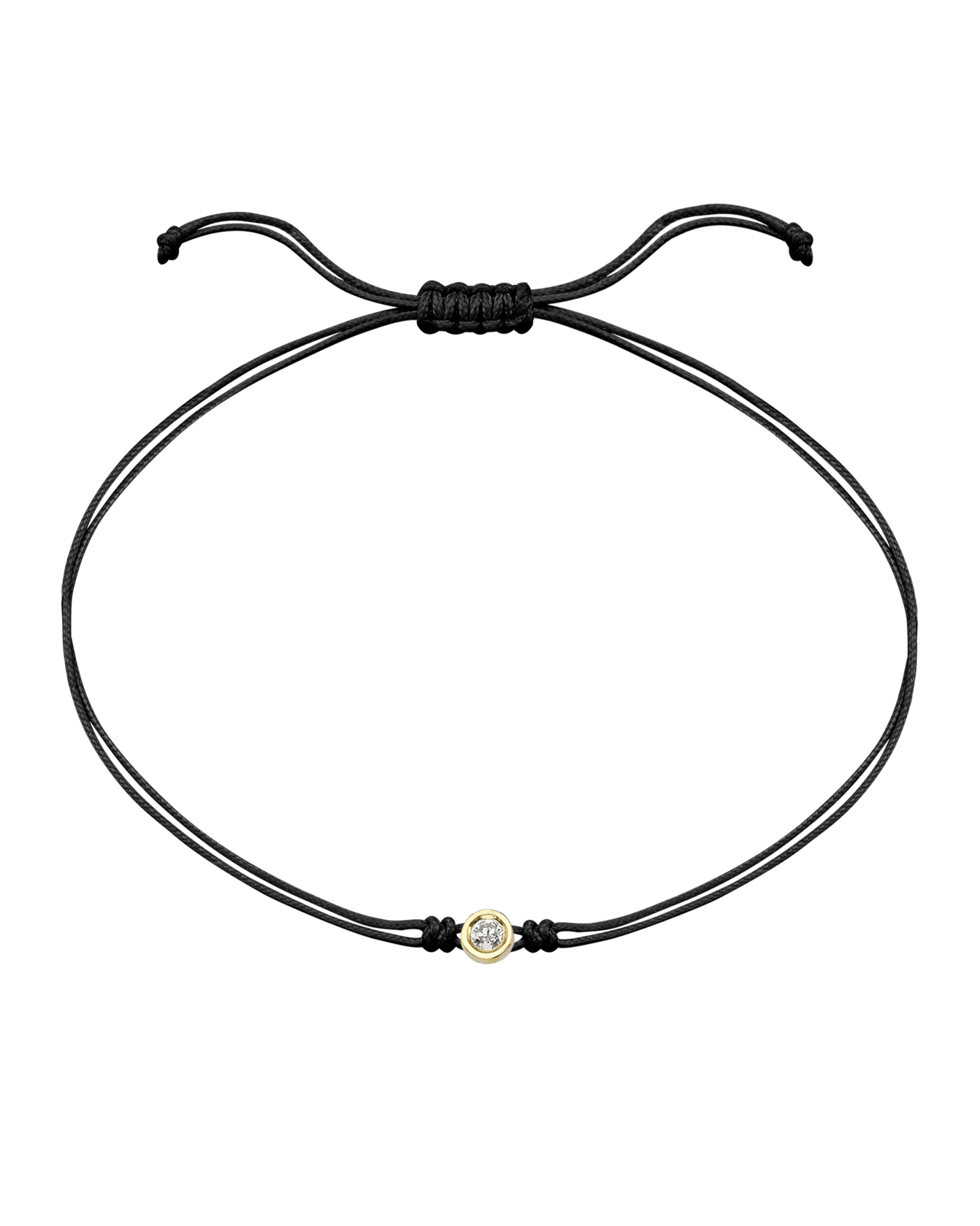 Le String of Love - Or Jaune 14 carats Bracelets magal-dev Noir Medium: 0.05 carats 