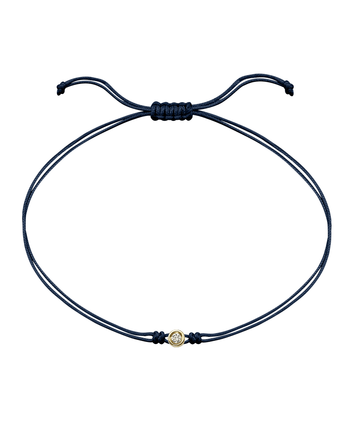 Le String of Love - Or Jaune 14 carats Bracelets magal-dev Bleu Marine Small: 0.03 carats 