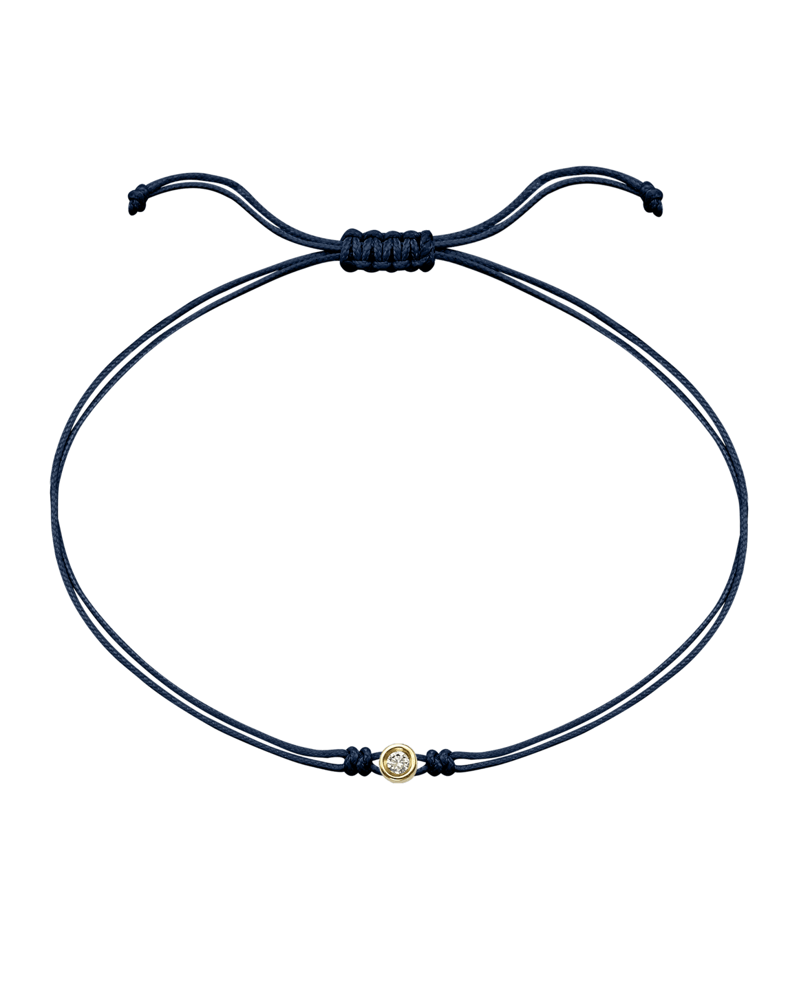 Le String of Love - Or Jaune 14 carats Bracelets magal-dev Bleu Marine Small: 0.03 carats 