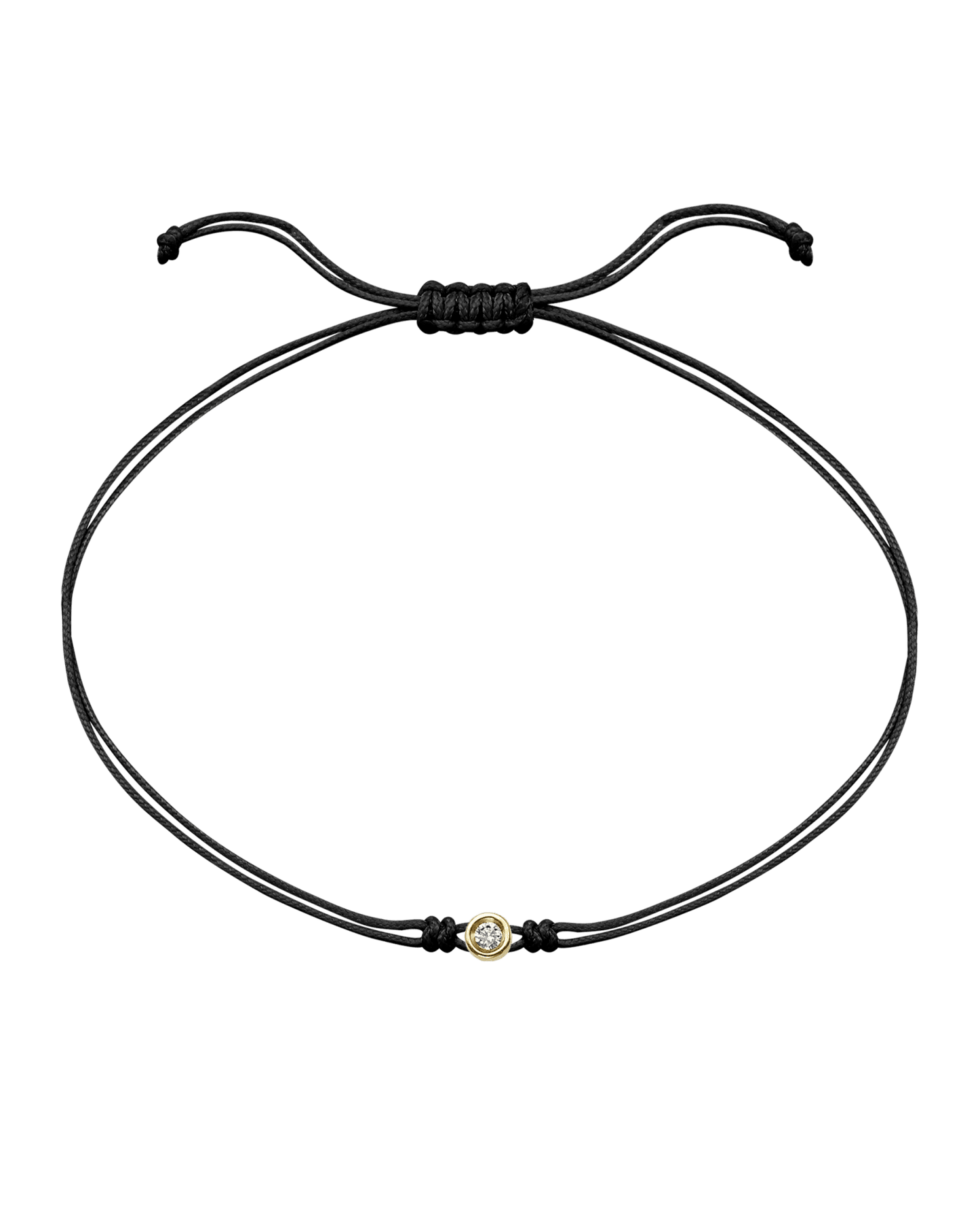 Le String of Love - Or Jaune 14 carats Bracelets magal-dev Noir Small: 0.03 carats 