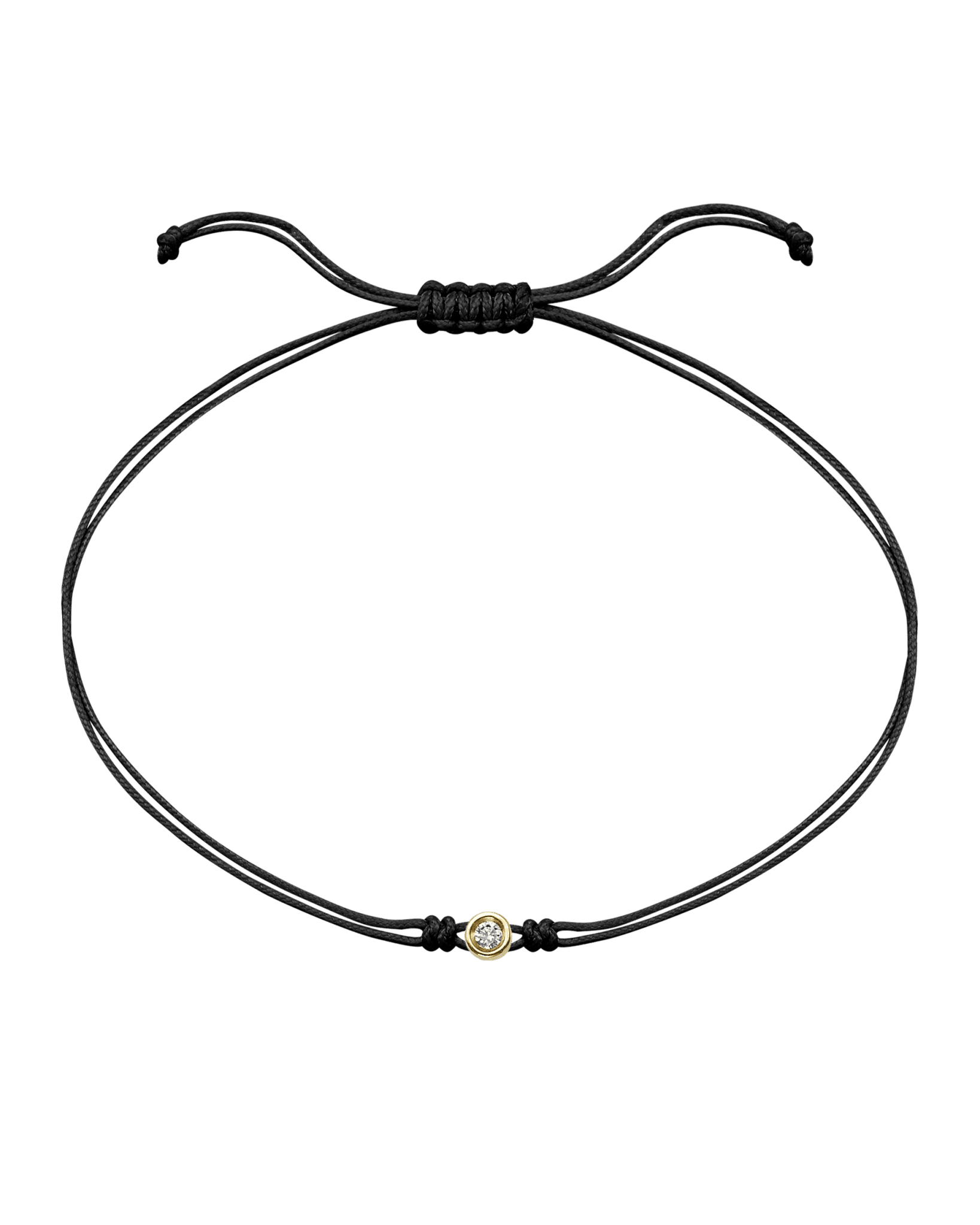 Le String of Love - Or Jaune 14 carats Bracelets magal-dev Noir Small: 0.03 carats 