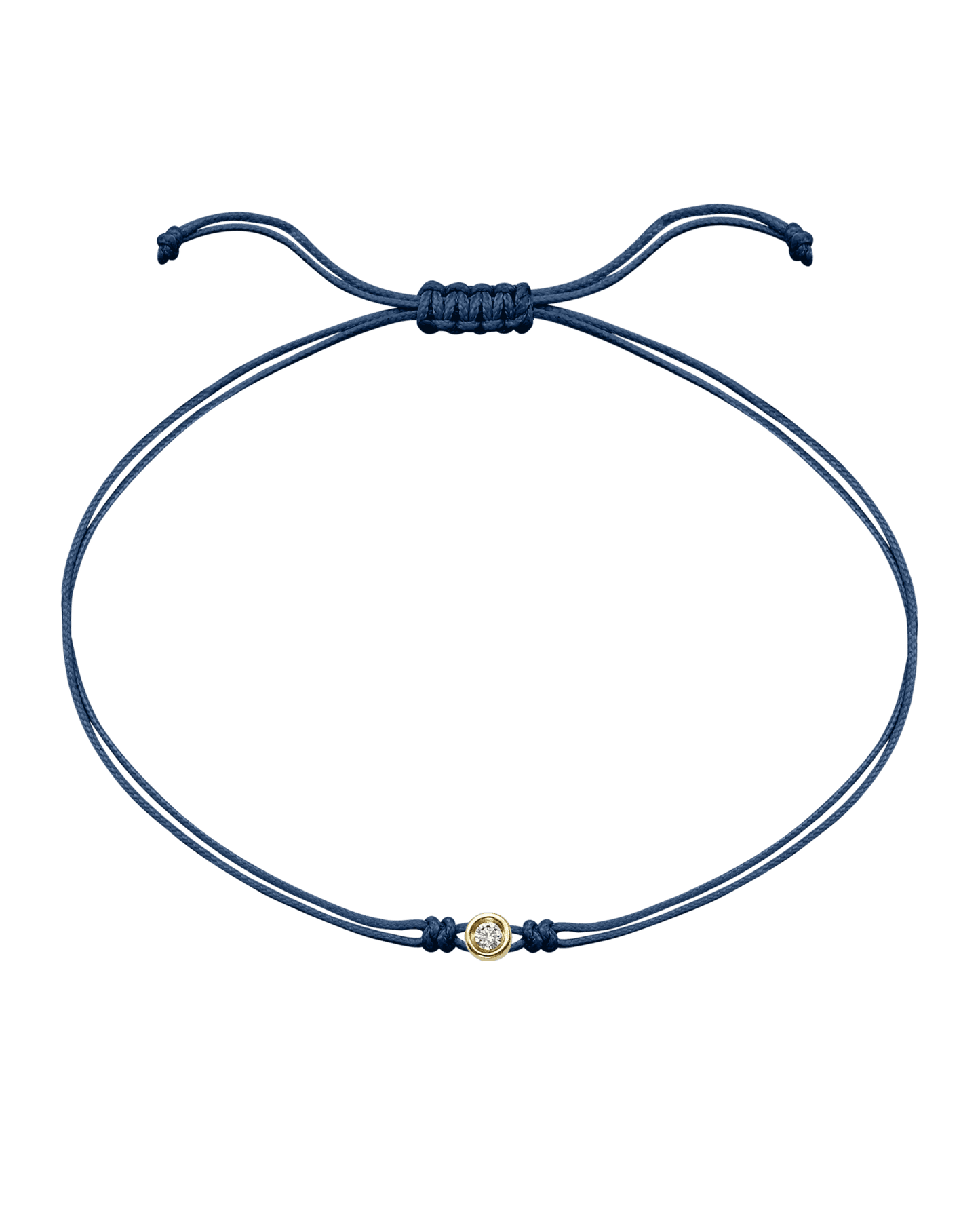 Le String of Love - Or Jaune 14 carats Bracelets magal-dev Bleu Indigo Small: 0.03 carats 