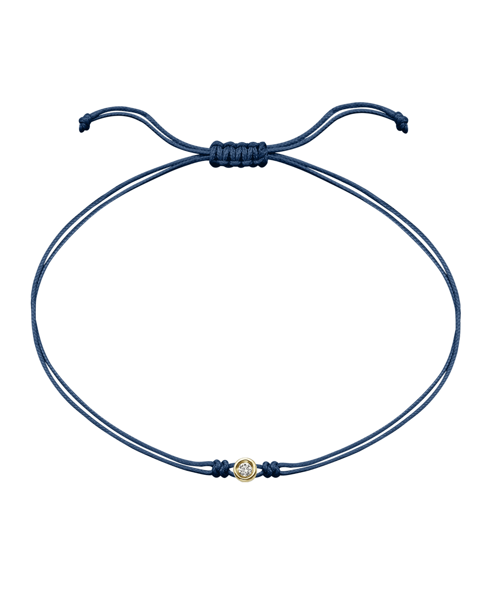 Le String of Love - Or Jaune 14 carats Bracelets magal-dev Bleu Indigo Small: 0.03 carats 