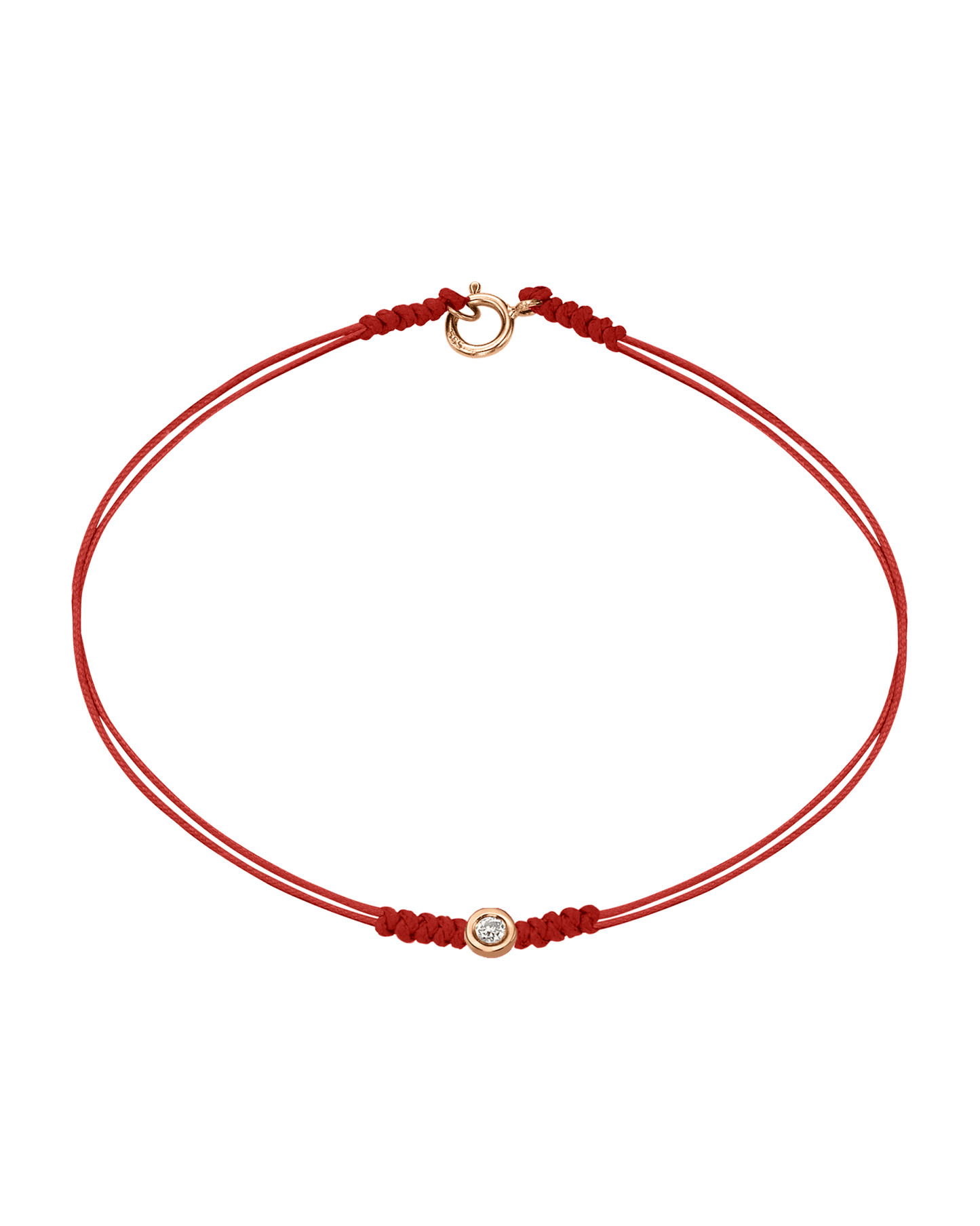 Le String of Love avec Fermoir - Or Rose 14 carats Bracelets 14K Solid Gold Rouge Small: 0.03 carats Small - 6 Inches (15.5cm)