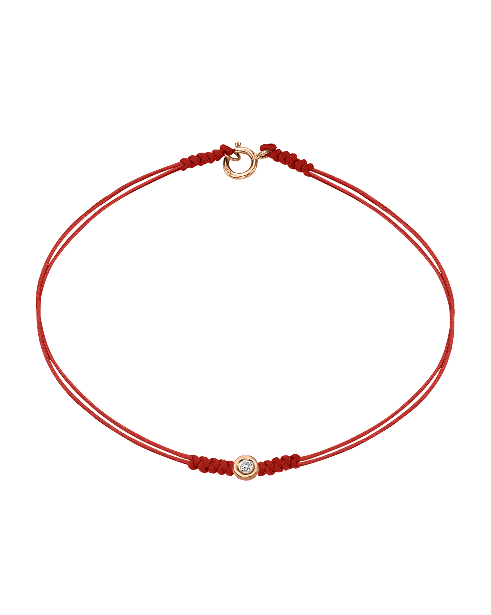 Le String of Love avec Fermoir - Or Rose 14 carats Bracelets 14K Solid Gold Rouge Small: 0.03 carats Small - 6 Inches (15.5cm)