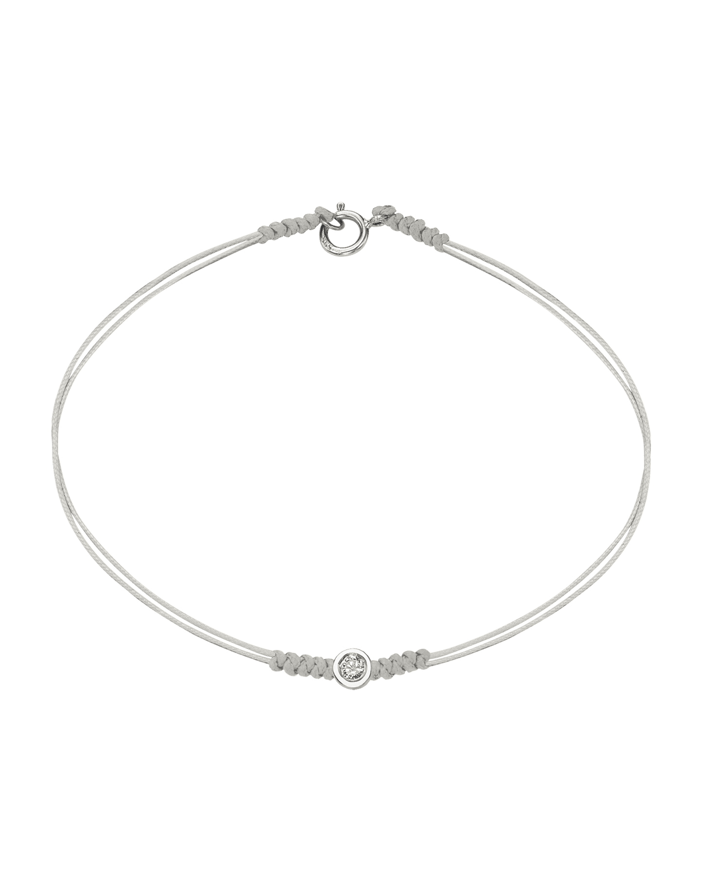 Le String of Love avec Fermoir - Or Blanc 14 carats Bracelets 14K Solid Gold Perle Medium: 0.05 carats Small - 6 Inches (15.5cm)