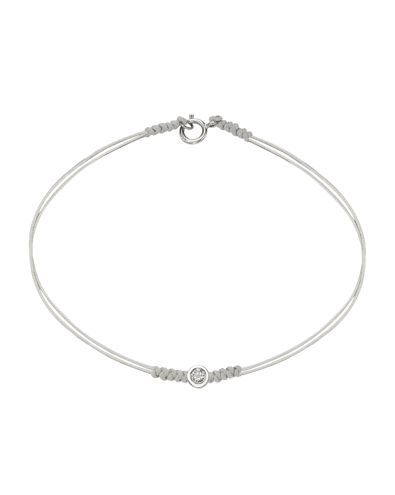 Le String of Love avec Fermoir - Or Blanc 14 carats Bracelets 14K Solid Gold Perle Medium: 0.05 carats Small - 6 Inches (15.5cm)