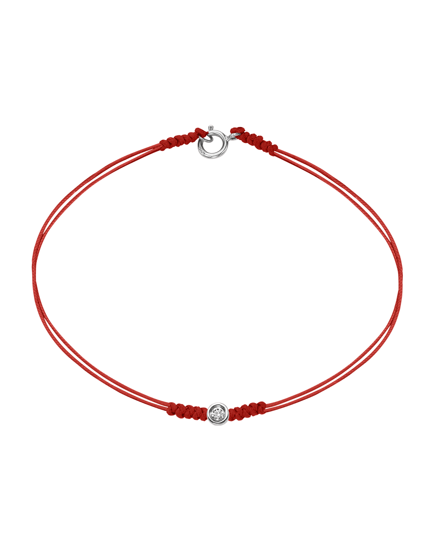 Le String of Love avec Fermoir - Or Blanc 14 carats Bracelets 14K Solid Gold Rouge Small: 0.03 carats Small - 6 Inches (15.5cm)