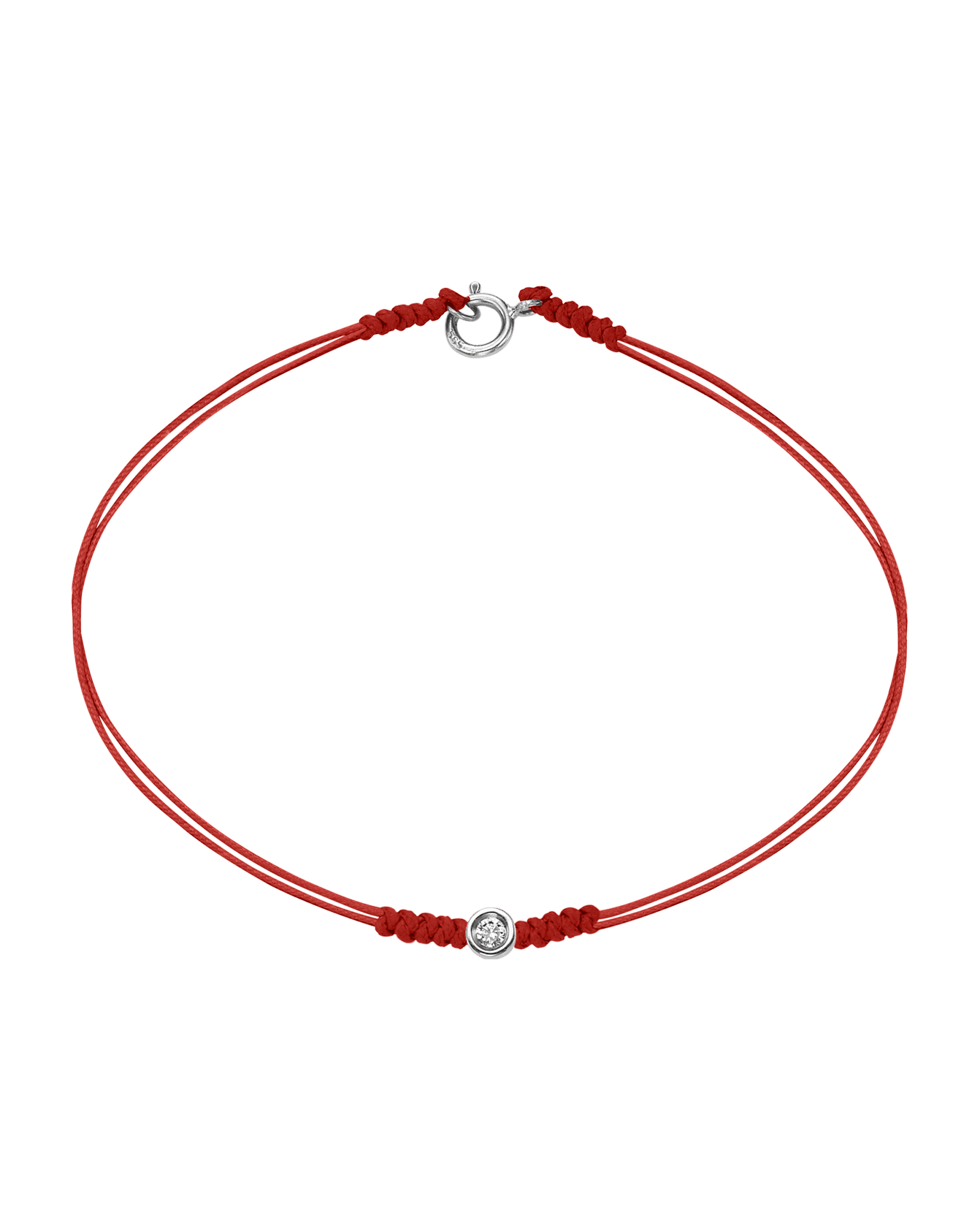 Le String of Love avec Fermoir - Or Blanc 14 carats Bracelets 14K Solid Gold Rouge Small: 0.03 carats Small - 6 Inches (15.5cm)