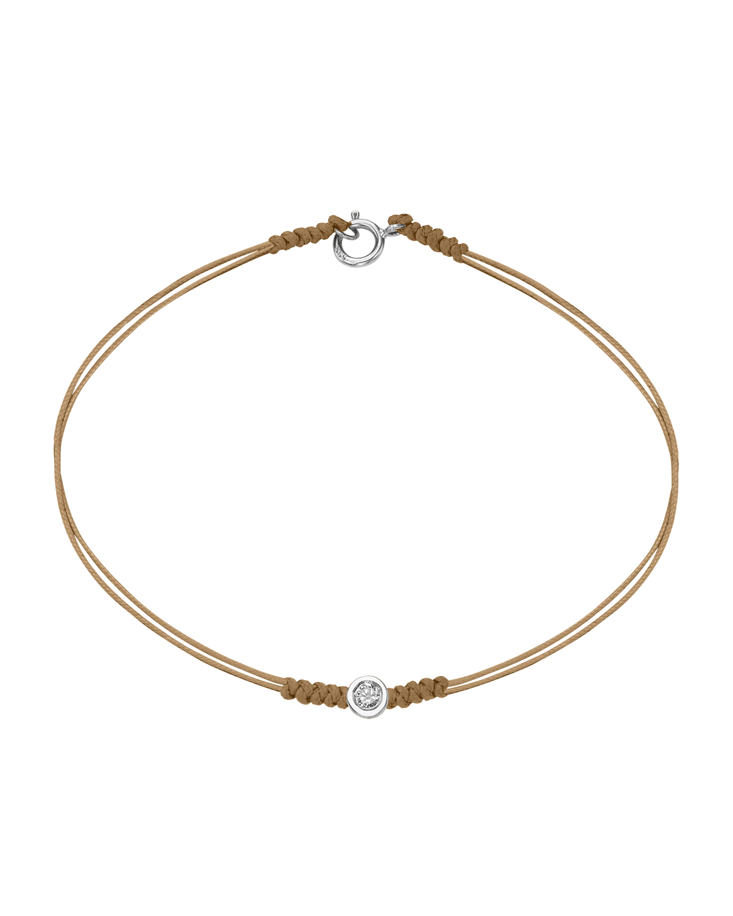 Le String of Love avec Fermoir - Or Blanc 14 carats Bracelets 14K Solid Gold Camel Medium: 0.05 carats Small - 6 Inches (15.5cm)