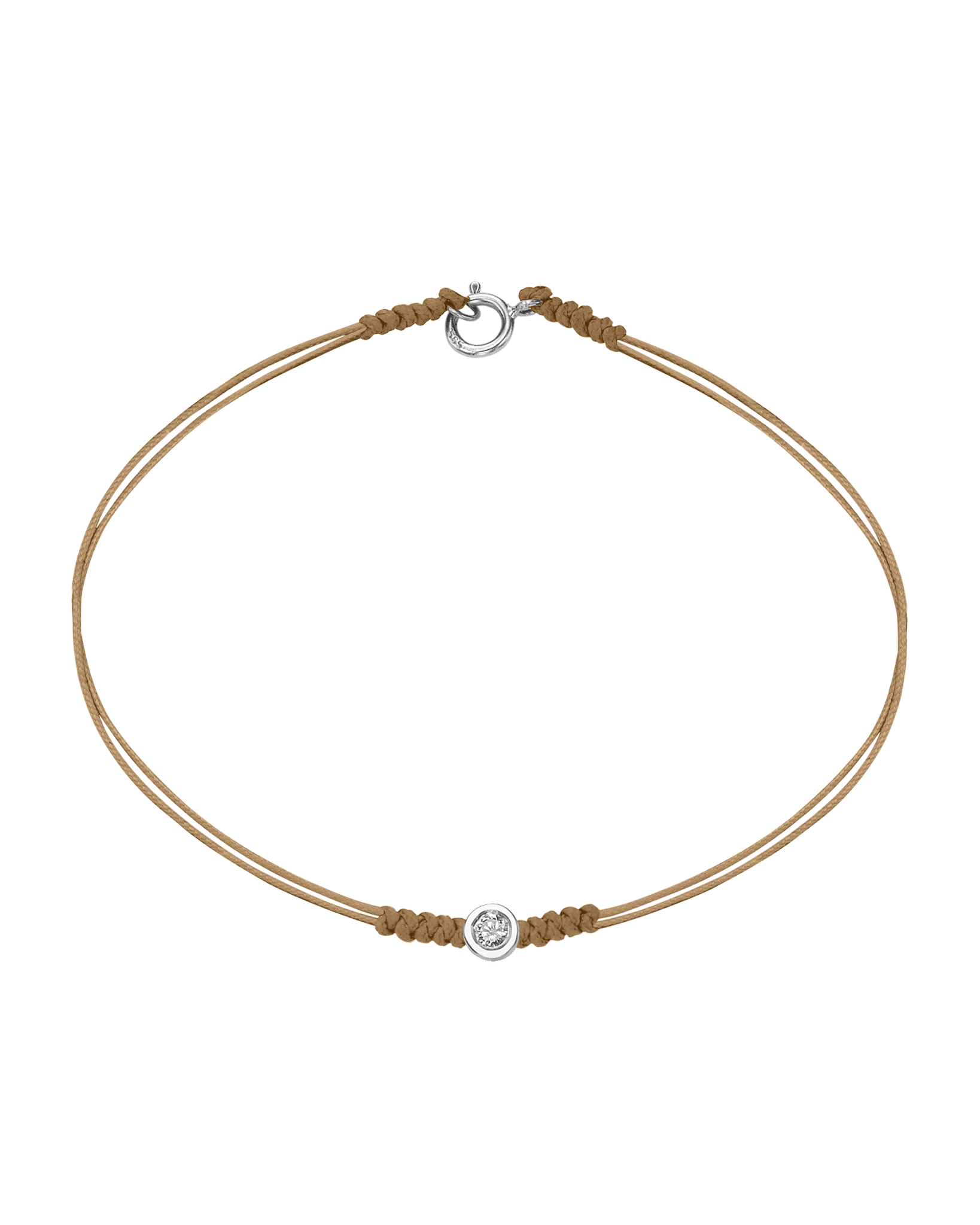 Le String of Love avec Fermoir - Or Blanc 14 carats Bracelets 14K Solid Gold Camel Medium: 0.05 carats Small - 6 Inches (15.5cm)