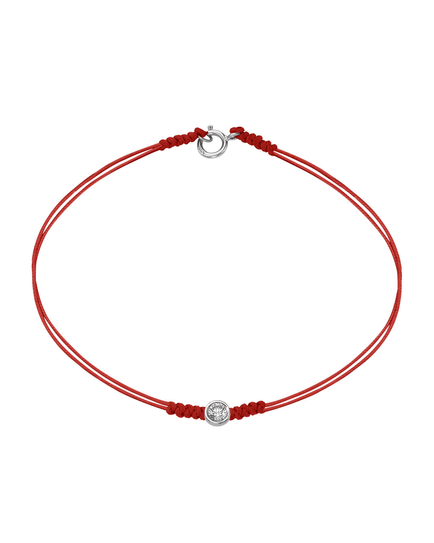 Le String of Love avec Fermoir - Or Blanc 14 carats Bracelets 14K Solid Gold Rouge Large: 0.10 carats Small - 6 Inches (15.5cm)