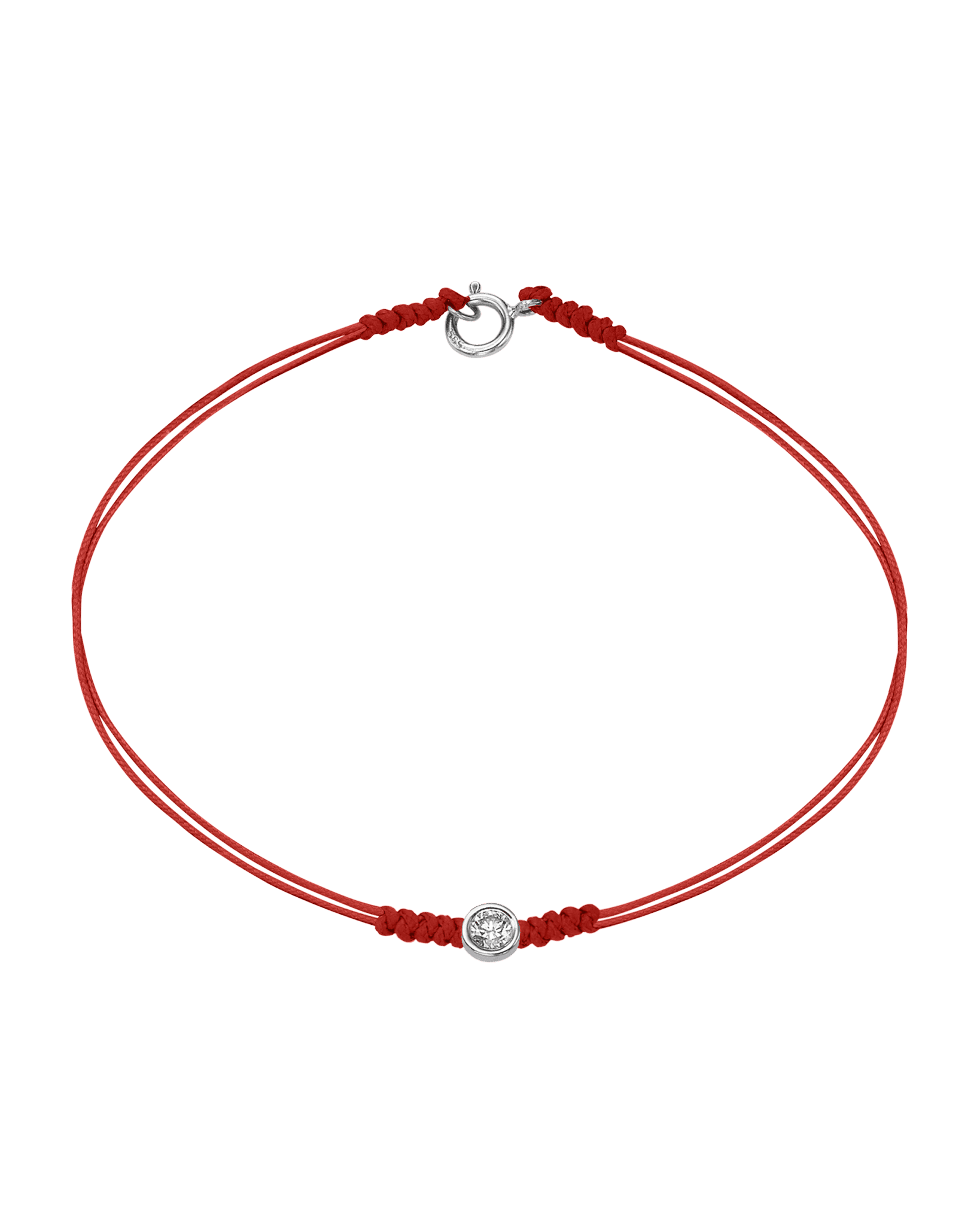 Le String of Love avec Fermoir - Or Blanc 14 carats Bracelets 14K Solid Gold Rouge Large: 0.10 carats Small - 6 Inches (15.5cm)