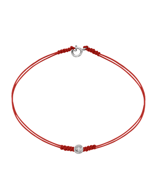 Le String of Love avec Fermoir - Or Blanc 14 carats Bracelets 14K Solid Gold Rouge Large: 0.10 carats Small - 6 Inches (15.5cm)