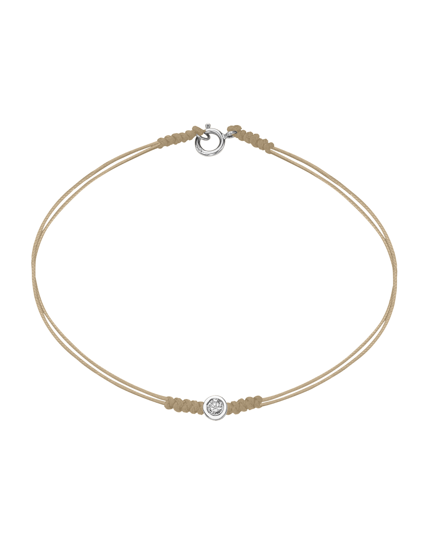 Le String of Love avec Fermoir - Or Blanc 14 carats Bracelets 14K Solid Gold Beige Medium: 0.05 carats Small - 6 Inches (15.5cm)