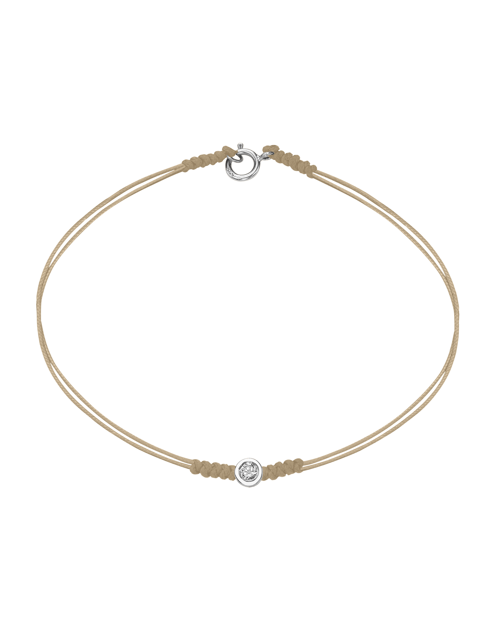 Le String of Love avec Fermoir - Or Blanc 14 carats Bracelets 14K Solid Gold Beige Medium: 0.05 carats Small - 6 Inches (15.5cm)