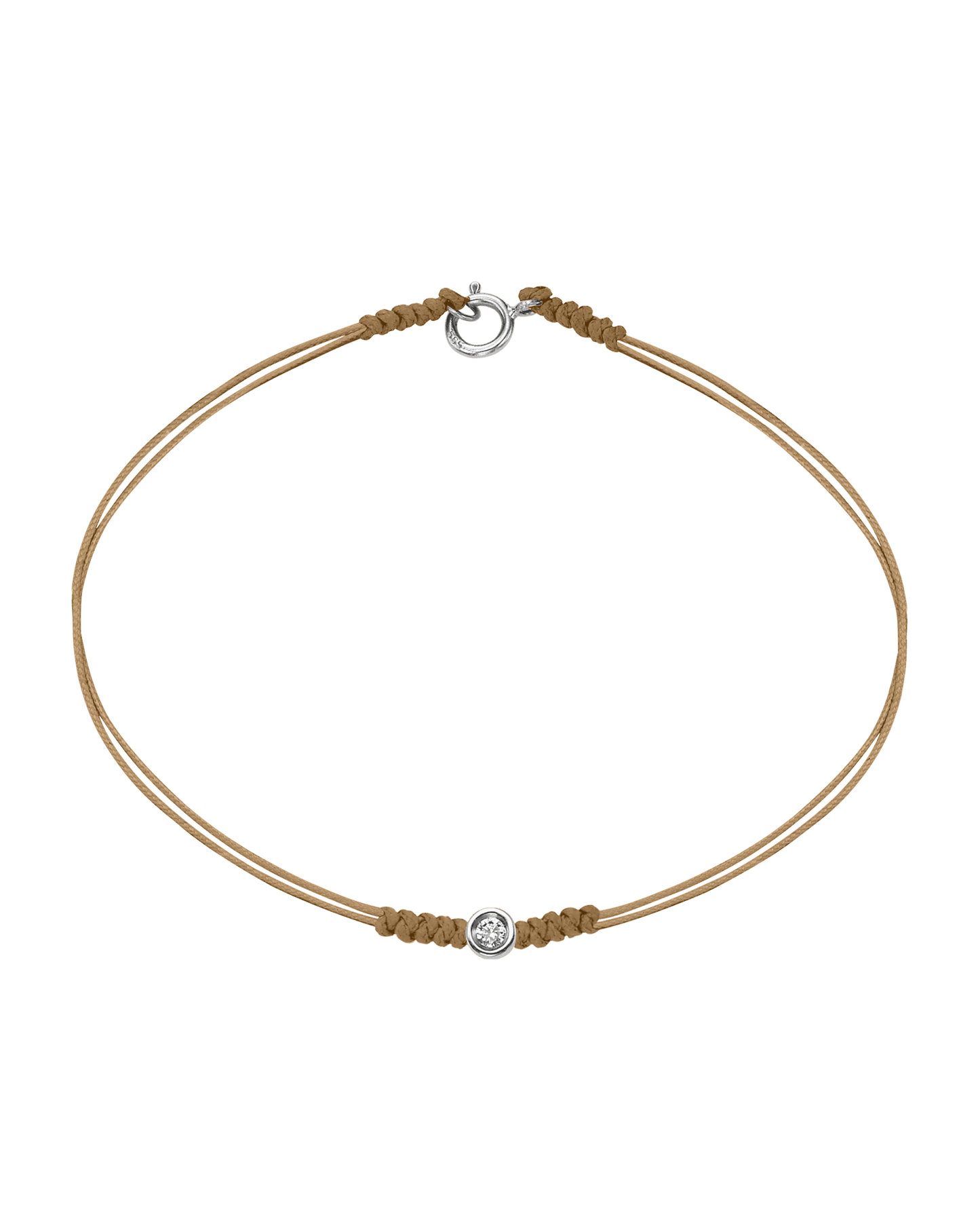 Le String of Love avec Fermoir - Or Blanc 14 carats Bracelets 14K Solid Gold Camel Small: 0.03 carats Small - 6 Inches (15.5cm)