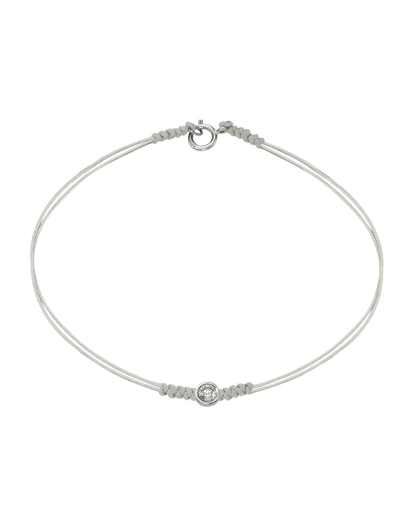 Le String of Love avec Fermoir - Or Blanc 14 carats Bracelets 14K Solid Gold Perle Large: 0.10 carats Small - 6 Inches (15.5cm)