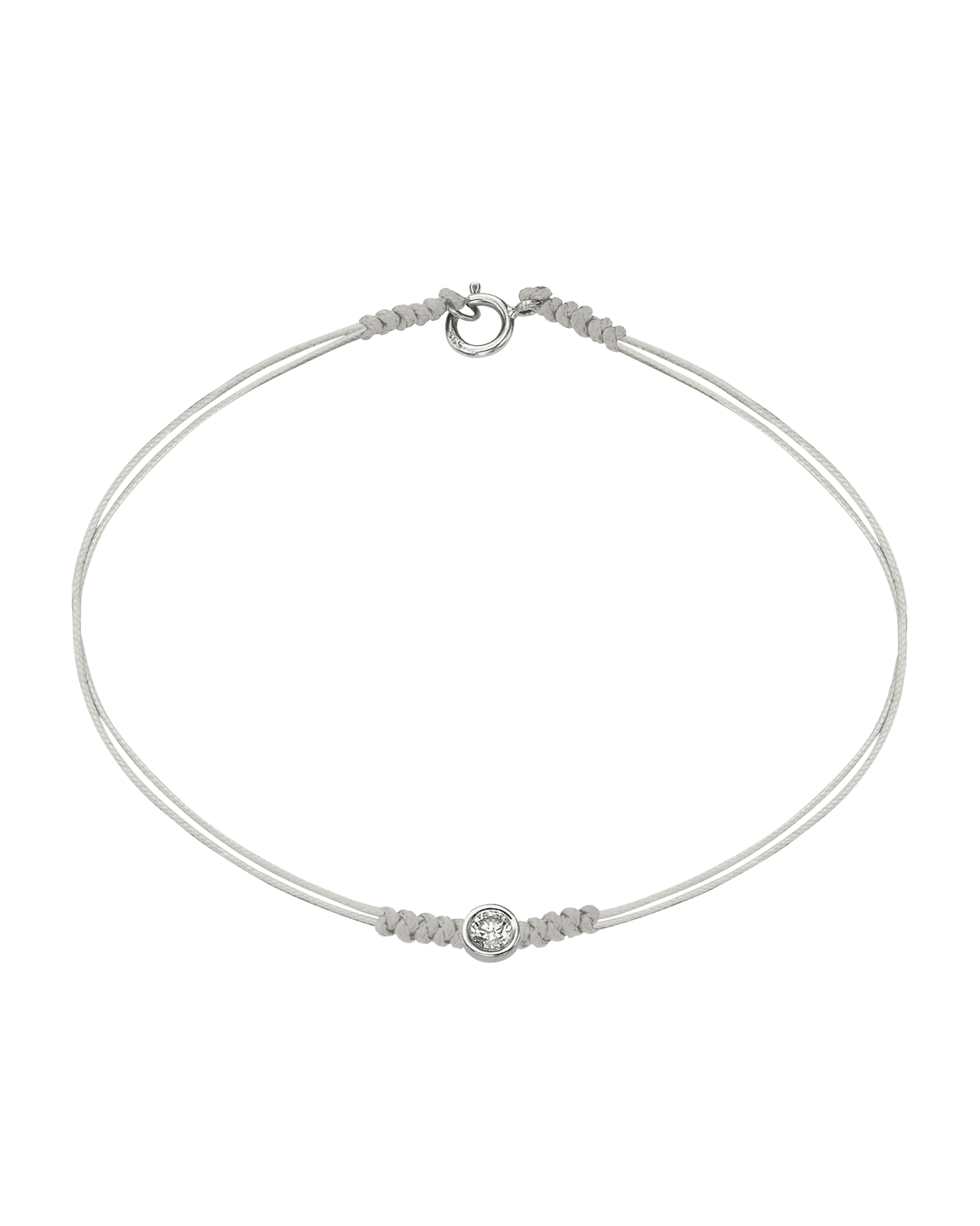 Le String of Love avec Fermoir - Or Blanc 14 carats Bracelets 14K Solid Gold Perle Large: 0.10 carats Small - 6 Inches (15.5cm)