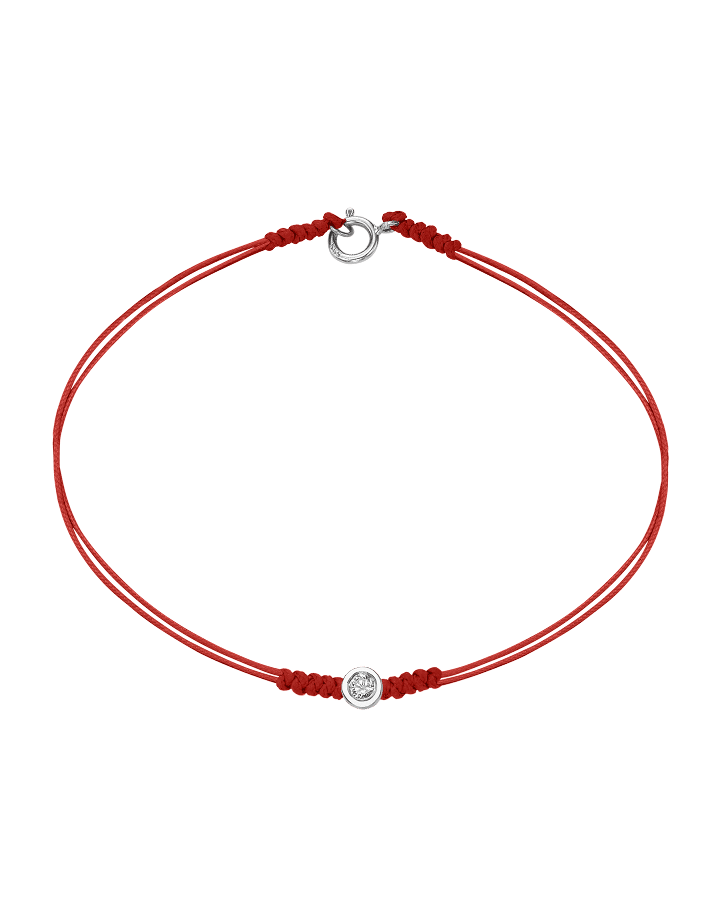 Le String of Love avec Fermoir - Or Blanc 14 carats Bracelets 14K Solid Gold Rouge Medium: 0.05 carats Small - 6 Inches (15.5cm)