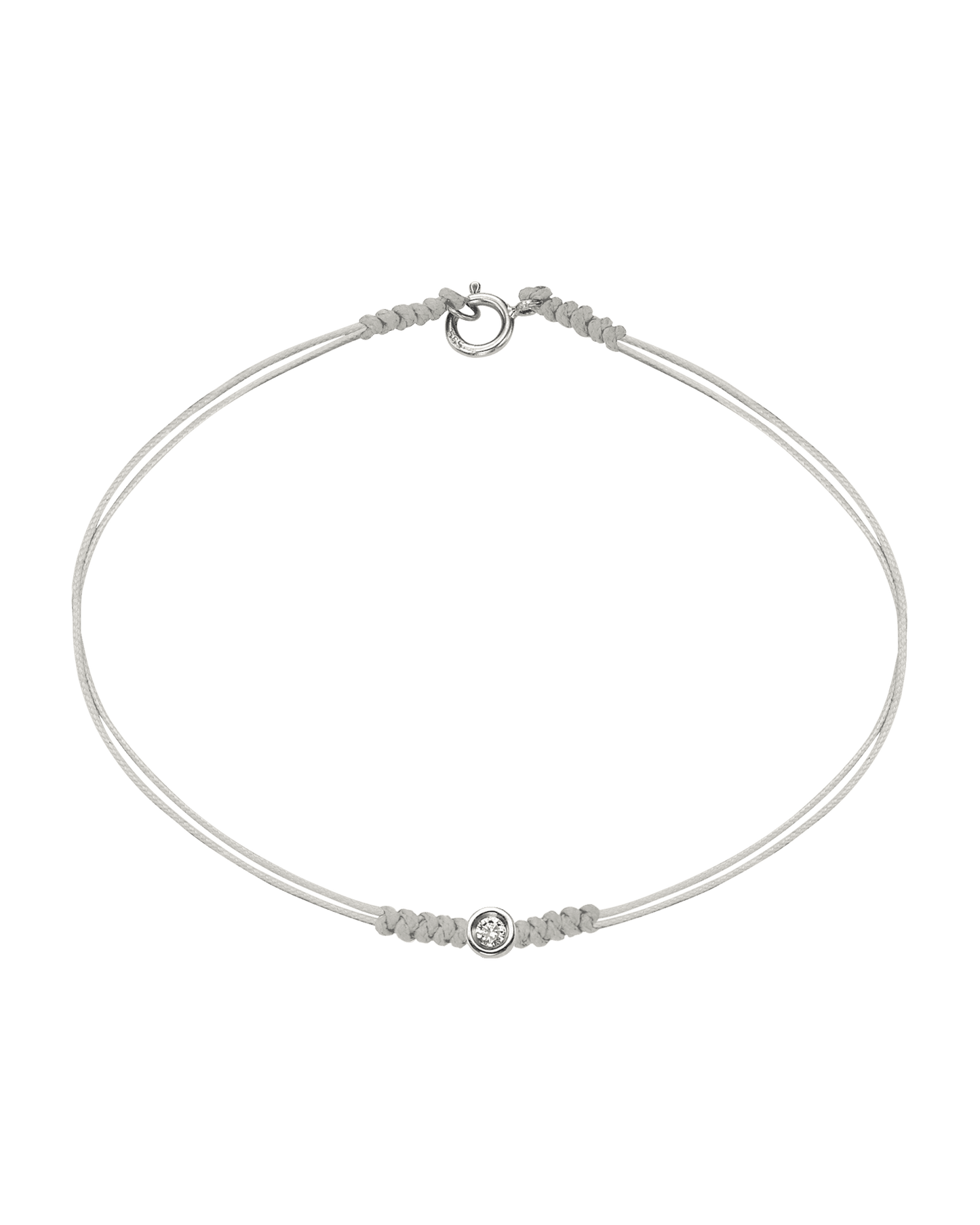 Le String of Love avec Fermoir - Or Blanc 14 carats Bracelets 14K Solid Gold Perle Small: 0.03 carats Small - 6 Inches (15.5cm)