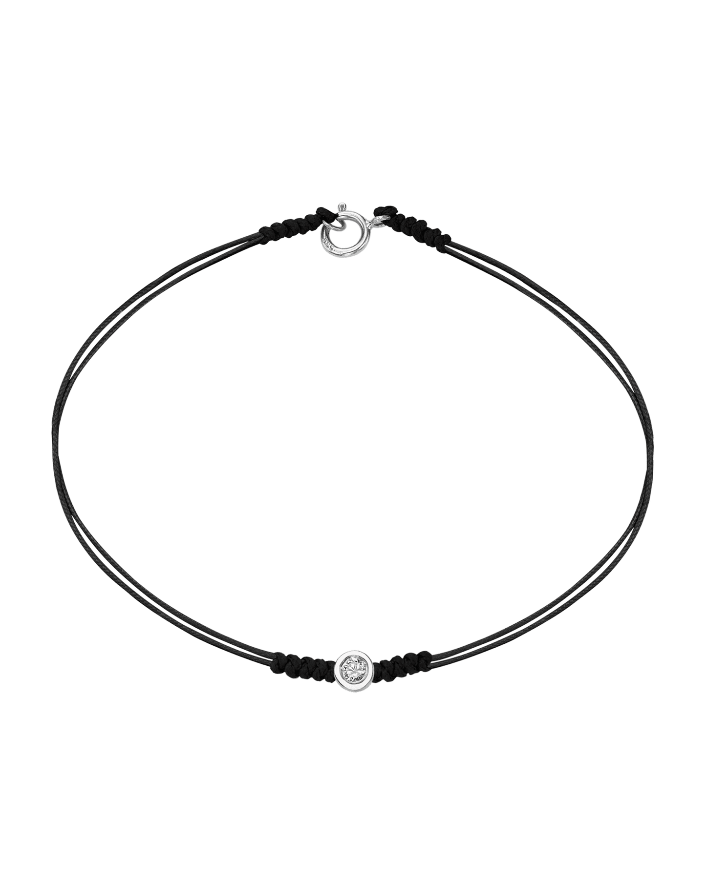 Le String of Love avec Fermoir - Or Blanc 14 carats Bracelets 14K Solid Gold Noir Medium: 0.05 carats Small - 6 Inches (15.5cm)