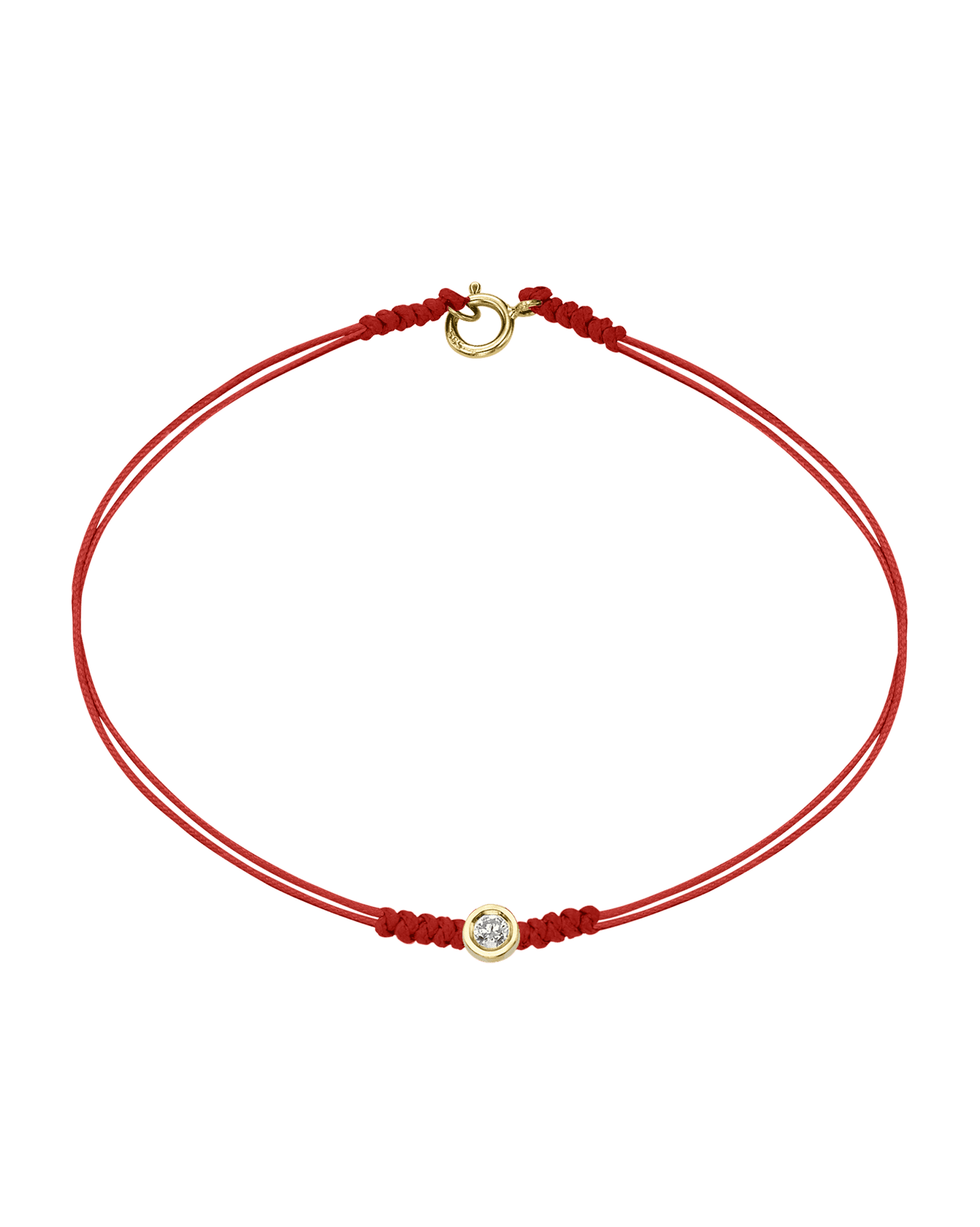 Le String of Love avec Fermoir - Or Jaune 14 carats Bracelets 14K Solid Gold Rouge Medium: 0.05 carats Small - 6 Inches (15.5cm)