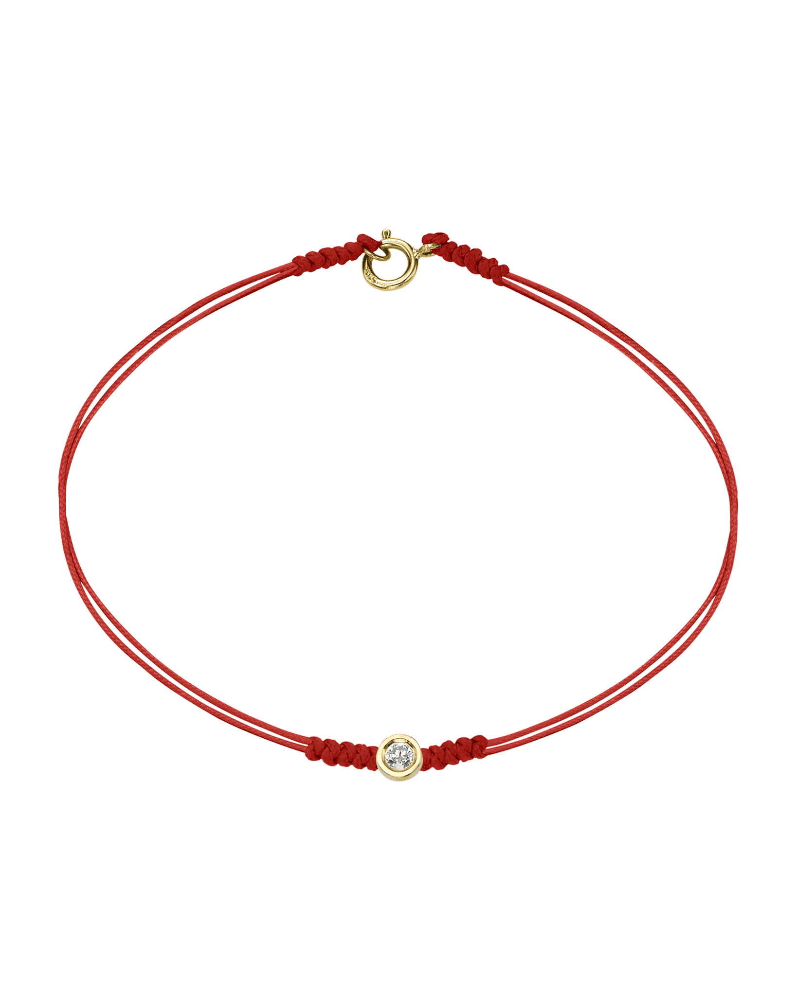 Le String of Love avec Fermoir - Or Jaune 14 carats Bracelets 14K Solid Gold Rouge Medium: 0.05 carats Small - 6 Inches (15.5cm)