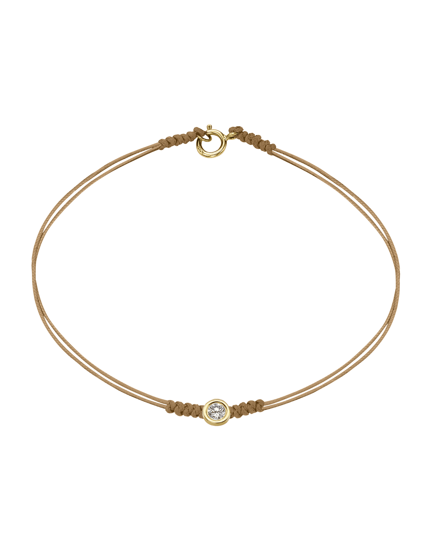 Le String of Love avec Fermoir - Or Jaune 14 carats Bracelets 14K Solid Gold Camel Large: 0.10 carats Small - 6 Inches (15.5cm)