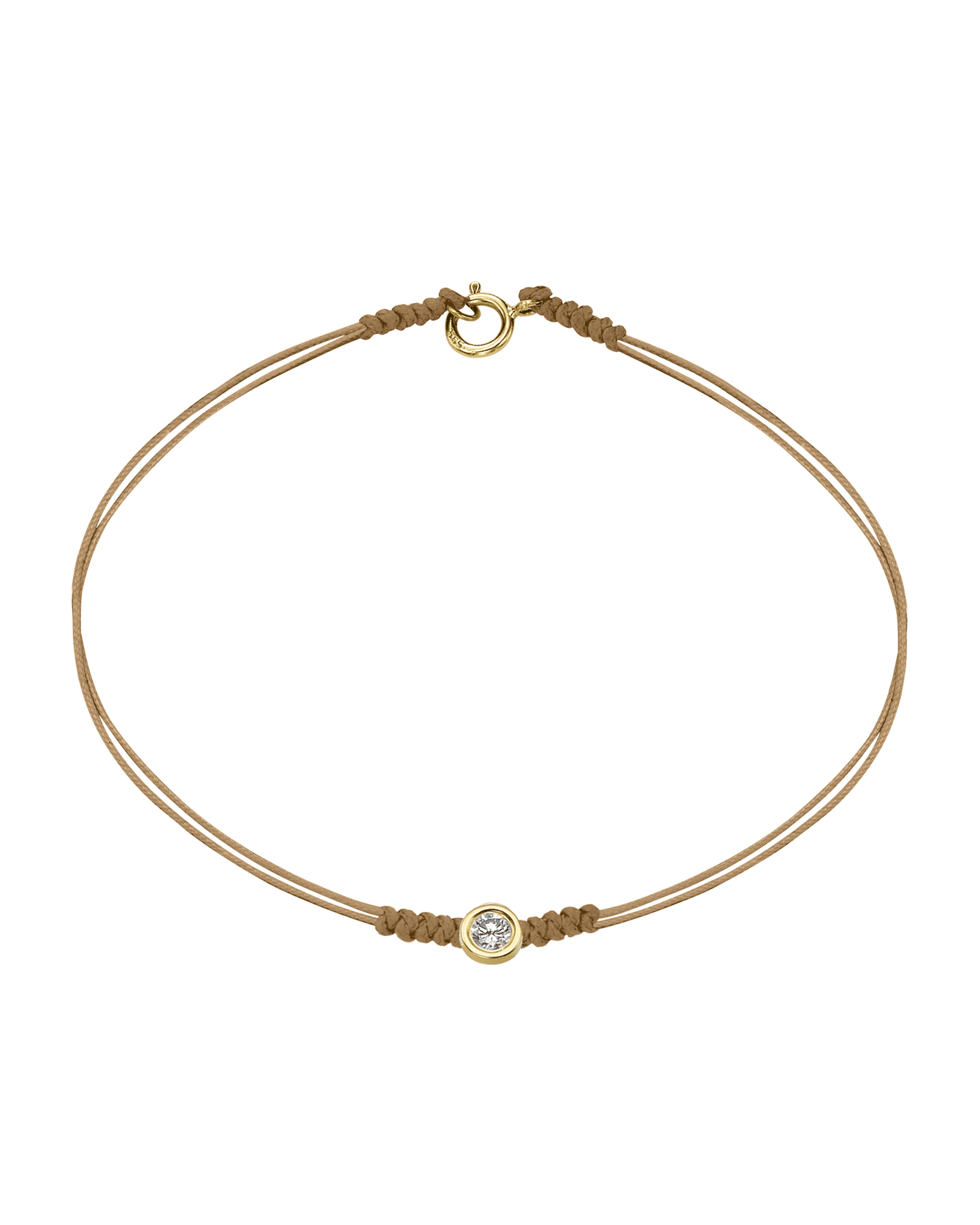 Le String of Love avec Fermoir - Or Jaune 14 carats Bracelets 14K Solid Gold Camel Large: 0.10 carats Small - 6 Inches (15.5cm)