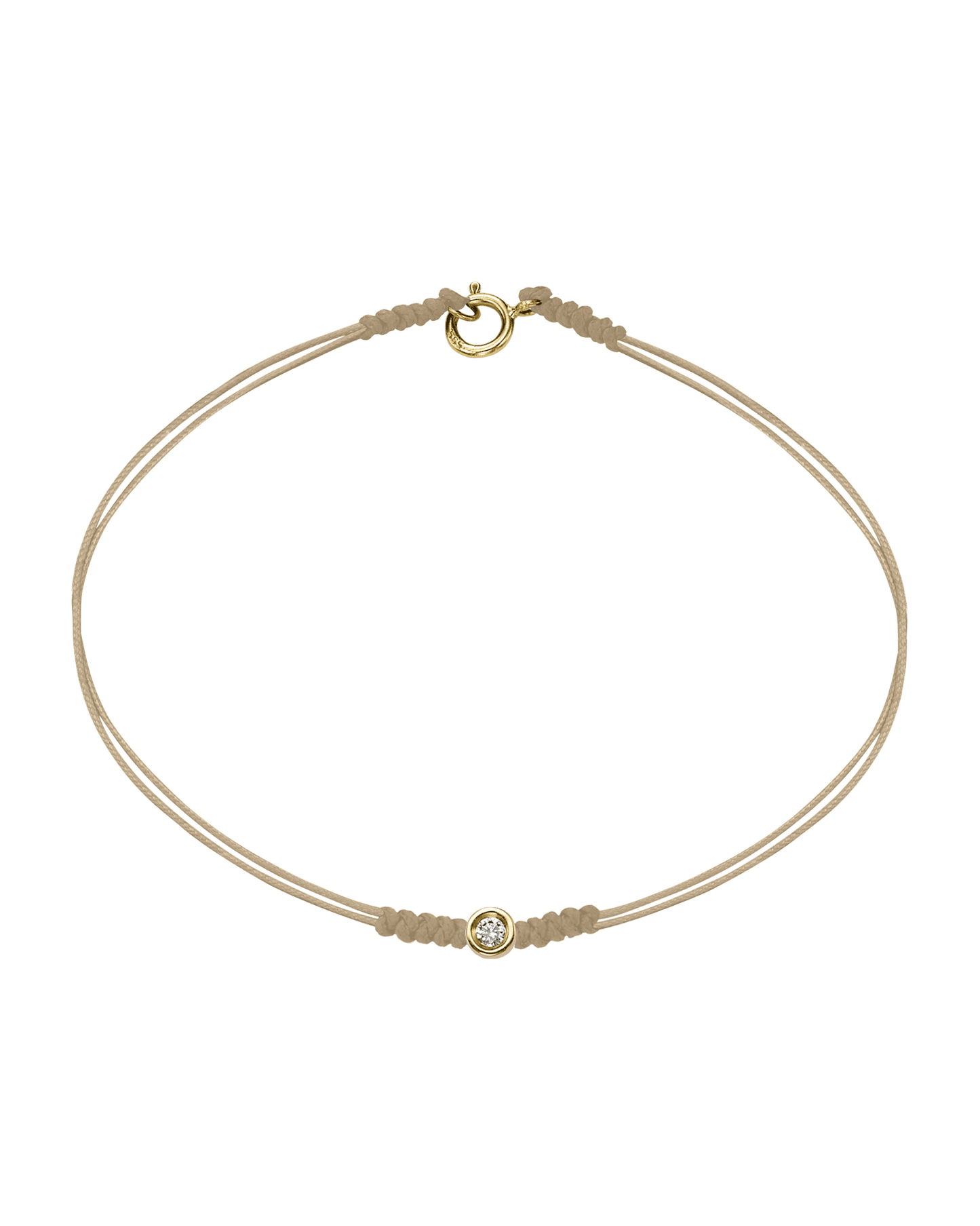 Le String of Love avec Fermoir - Or Jaune 14 carats Bracelets 14K Solid Gold Beige Small: 0.03 carats Small - 6 Inches (15.5cm)