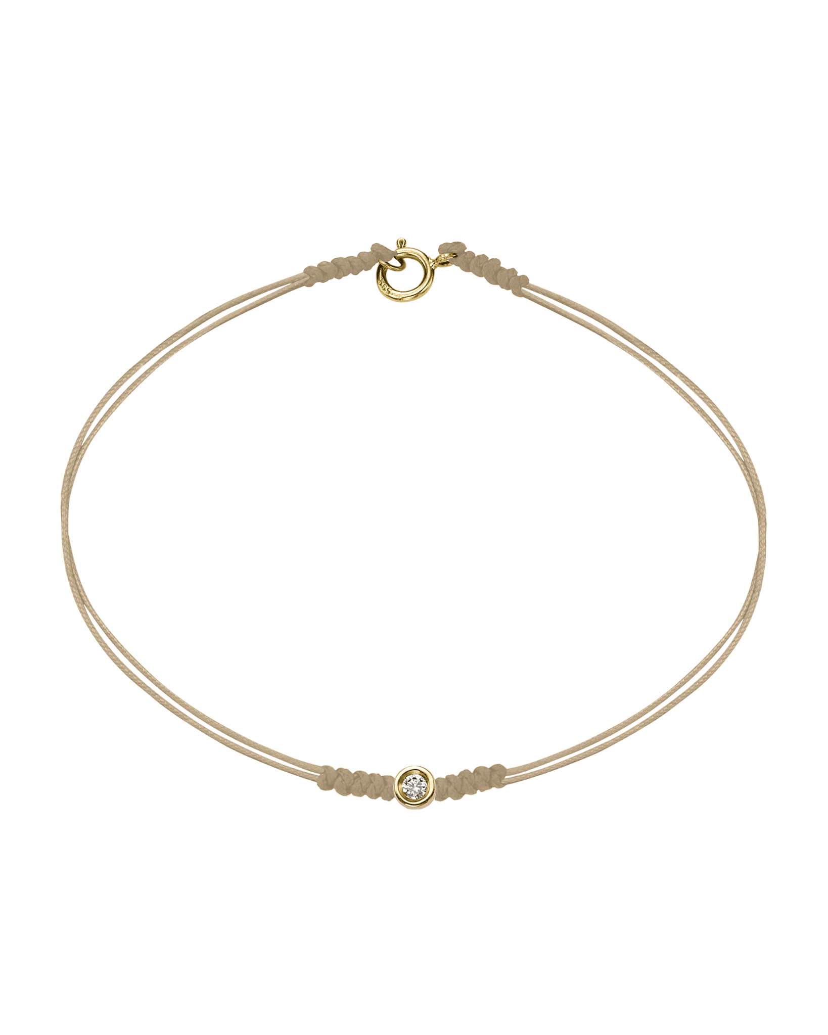 Le String of Love avec Fermoir - Or Jaune 14 carats Bracelets 14K Solid Gold Beige Small: 0.03 carats Small - 6 Inches (15.5cm)