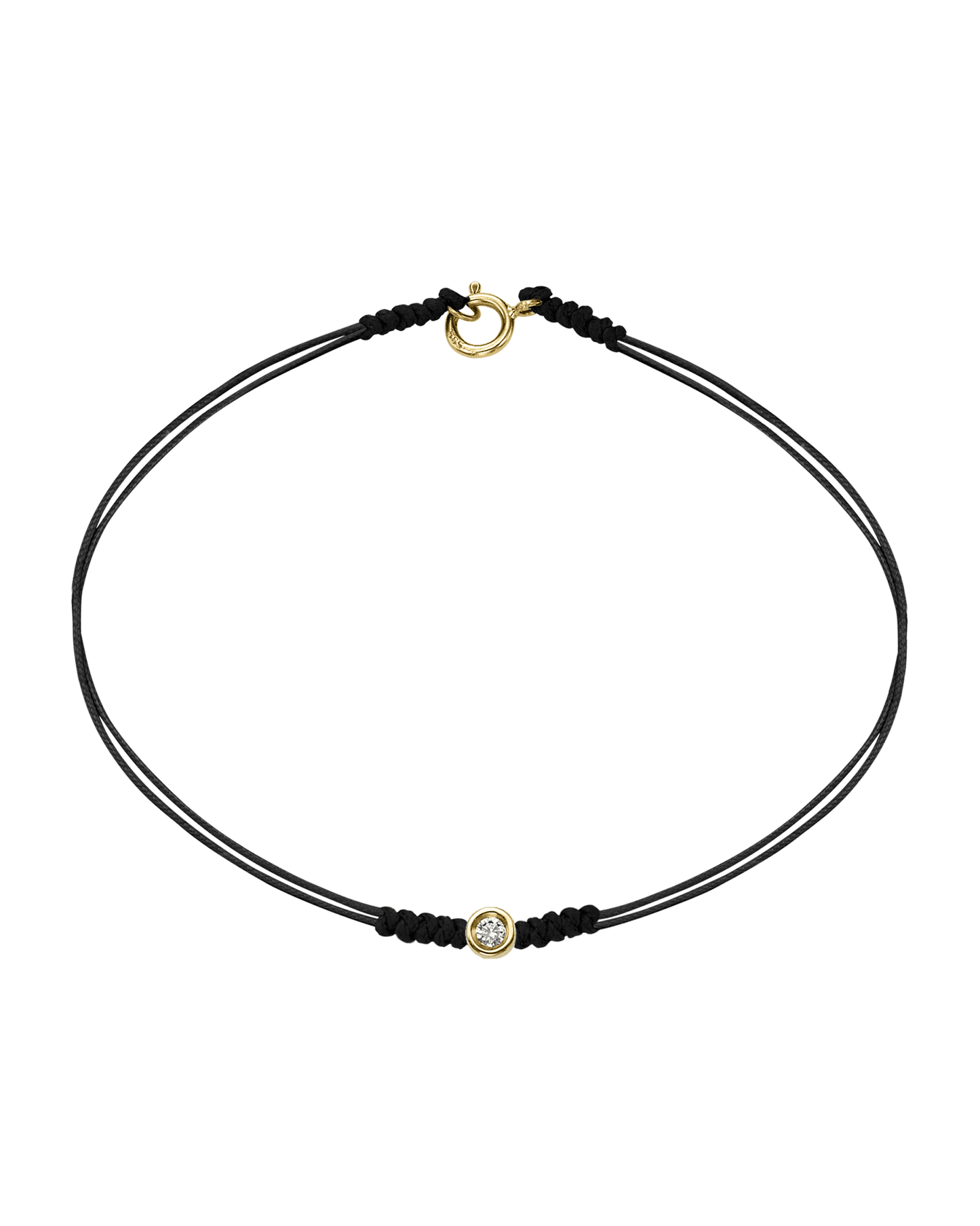 Le String of Love avec Fermoir - Or Jaune 14 carats Bracelets 14K Solid Gold Noir Small: 0.03 carats Small - 6 Inches (15.5cm)