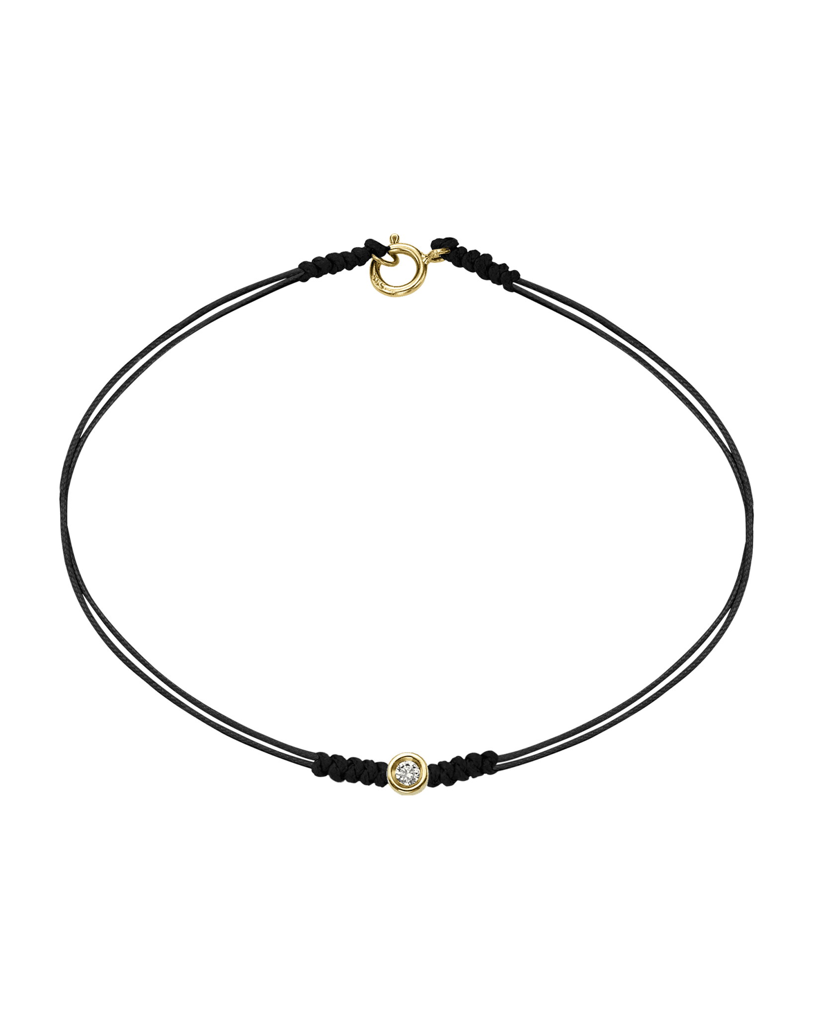 Le String of Love avec Fermoir - Or Jaune 14 carats Bracelets 14K Solid Gold Noir Small: 0.03 carats Small - 6 Inches (15.5cm)