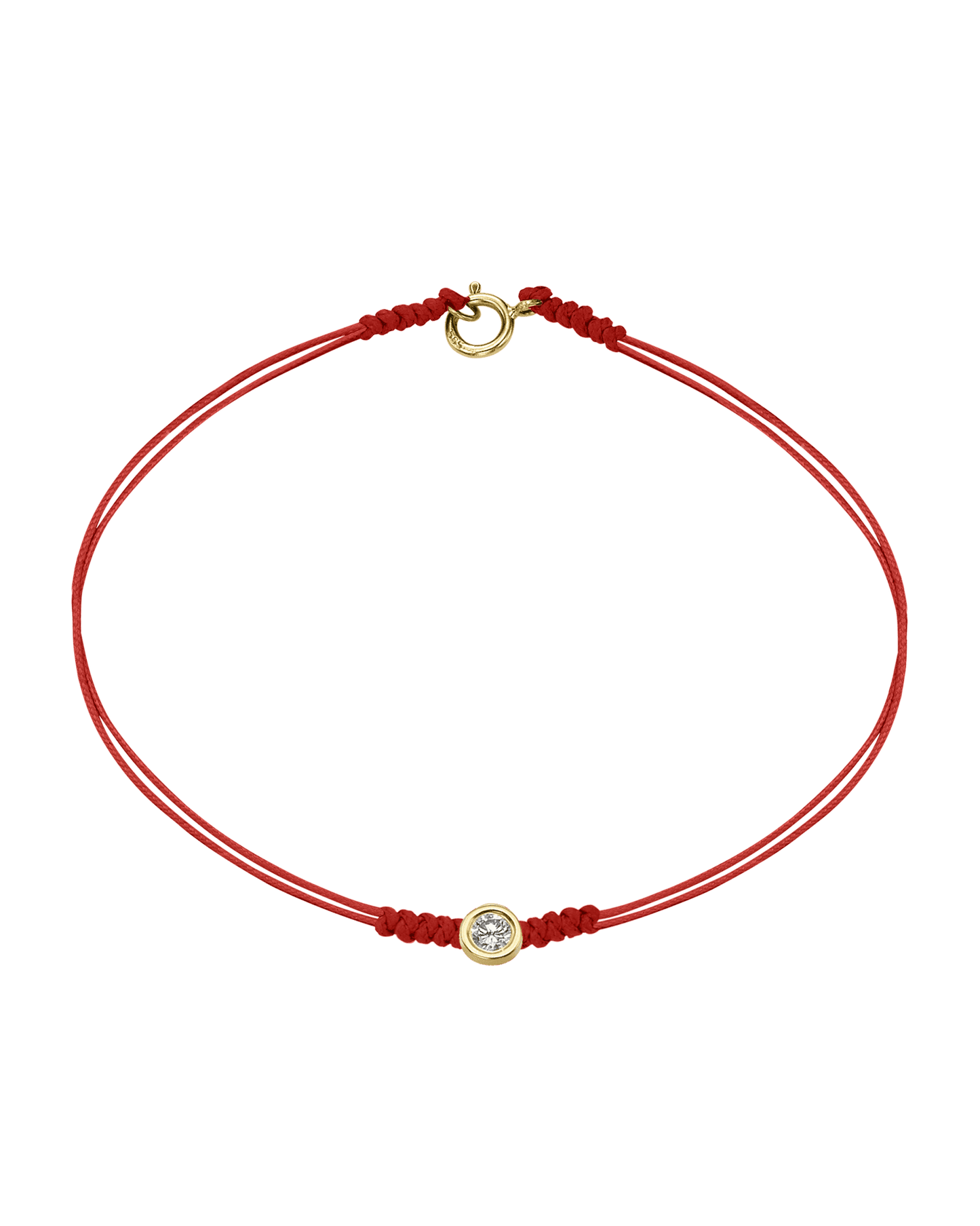 Le String of Love avec Fermoir - Or Jaune 14 carats Bracelets 14K Solid Gold Rouge Large: 0.10 carats Small - 6 Inches (15.5cm)