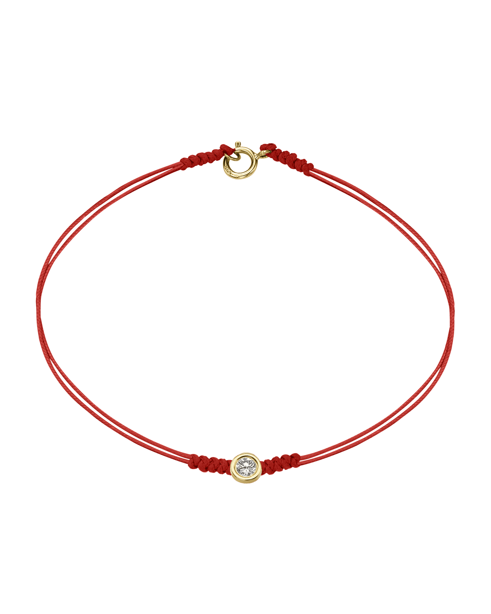 Le String of Love avec Fermoir - Or Jaune 14 carats Bracelets 14K Solid Gold Rouge Large: 0.10 carats Small - 6 Inches (15.5cm)