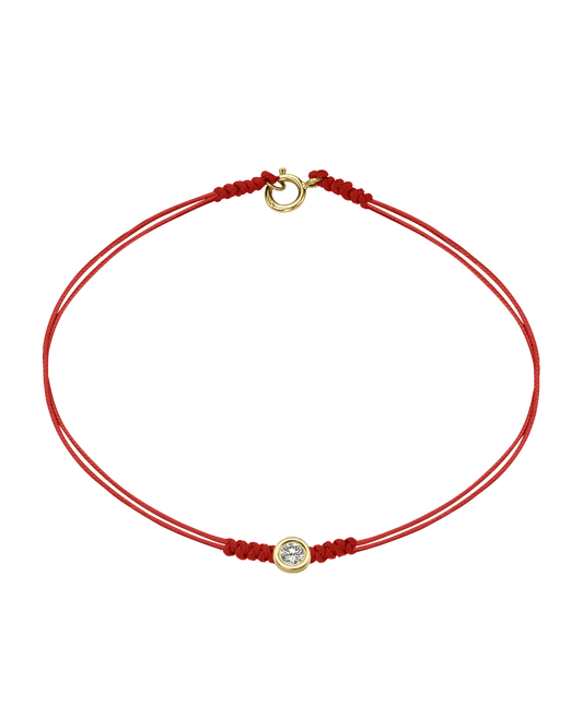 Le String of Love avec Fermoir - Or Jaune 14 carats Bracelets 14K Solid Gold Rouge Large: 0.10 carats Small - 6 Inches (15.5cm)