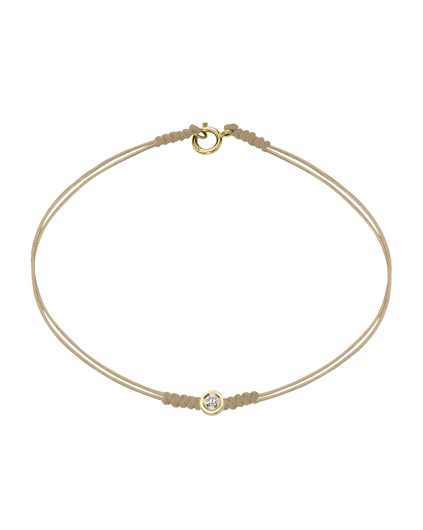 Le String of Love avec Fermoir - Or Jaune 14 carats Bracelets 14K Solid Gold Beige Medium: 0.05 carats Small - 6 Inches (15.5cm)