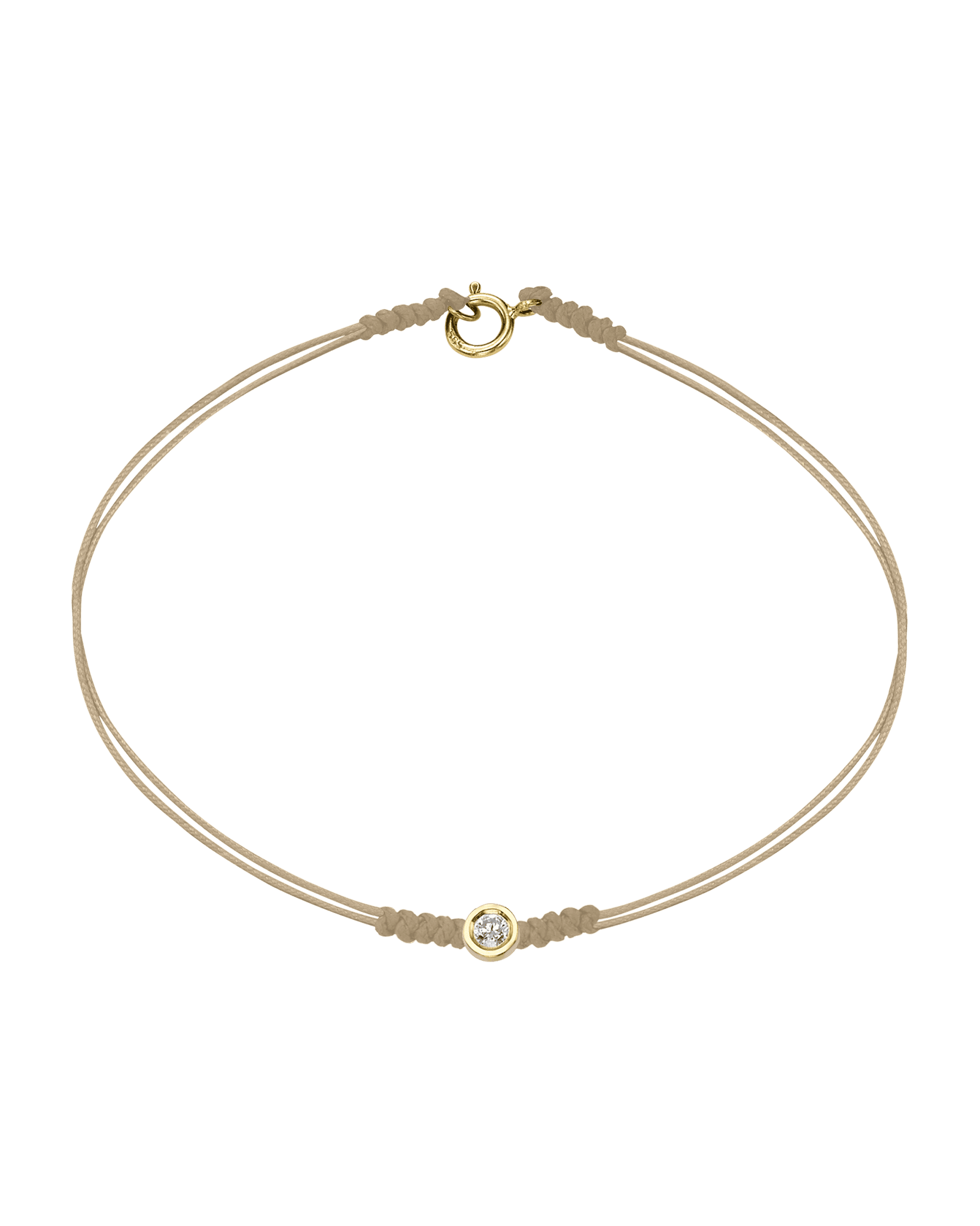 Le String of Love avec Fermoir - Or Jaune 14 carats Bracelets 14K Solid Gold Beige Medium: 0.05 carats Small - 6 Inches (15.5cm)